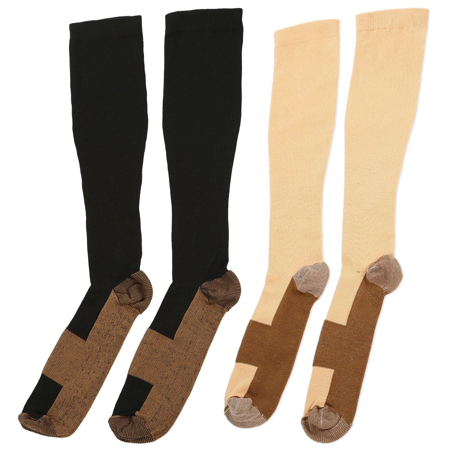 Unisex Copper Compression Socks Women Man Durable Hose Graduated Support Socks for Running Nursing Shin Splints Edema Swelling Recovery