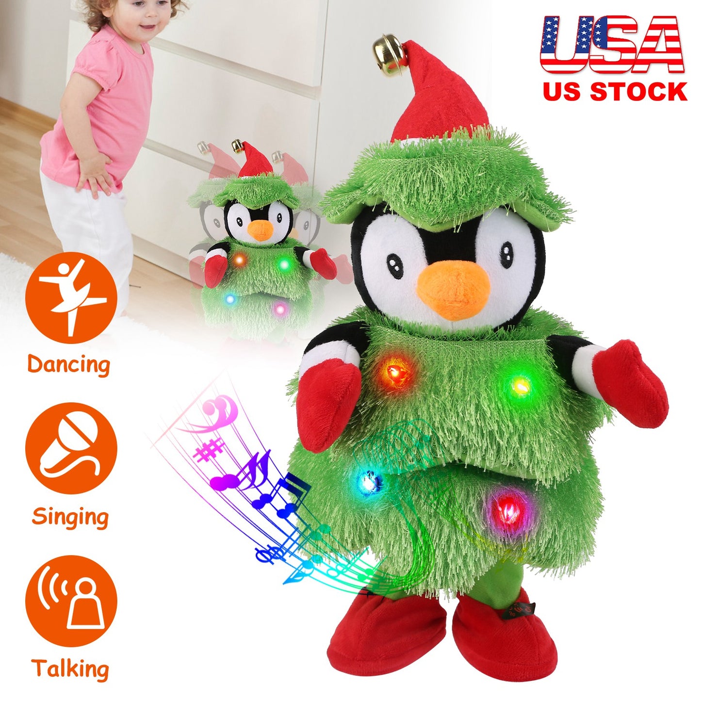 Electric Dancing Singing Plush Toy Twisting Snowman Toy Talking Interactive Mimicking Funny Songs Wiggly Dance Kid Christmas Gift