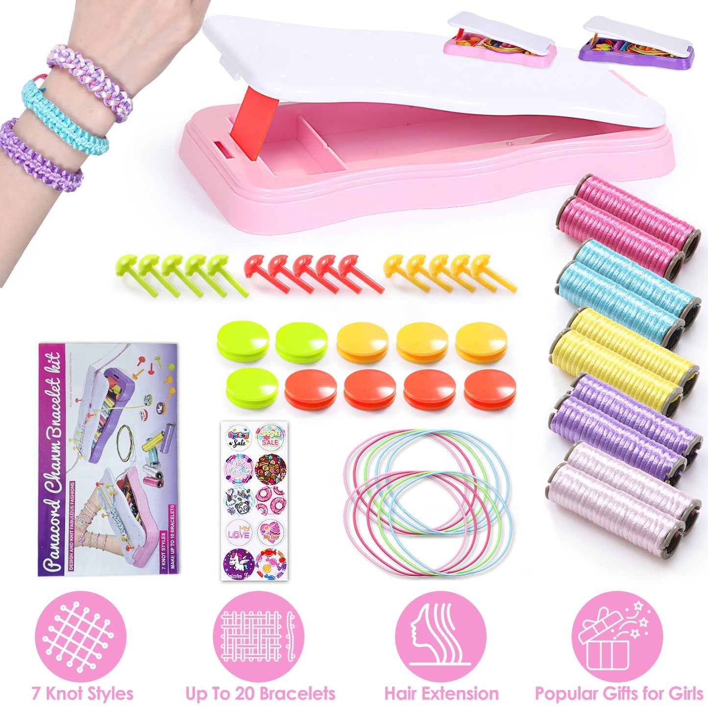 Bracelet Making Kit DIY Arts and Crafts Toys Kids Travel Activity Set Birthday Gifts For 6 7 8 9 10 11 12 Year Old Girls