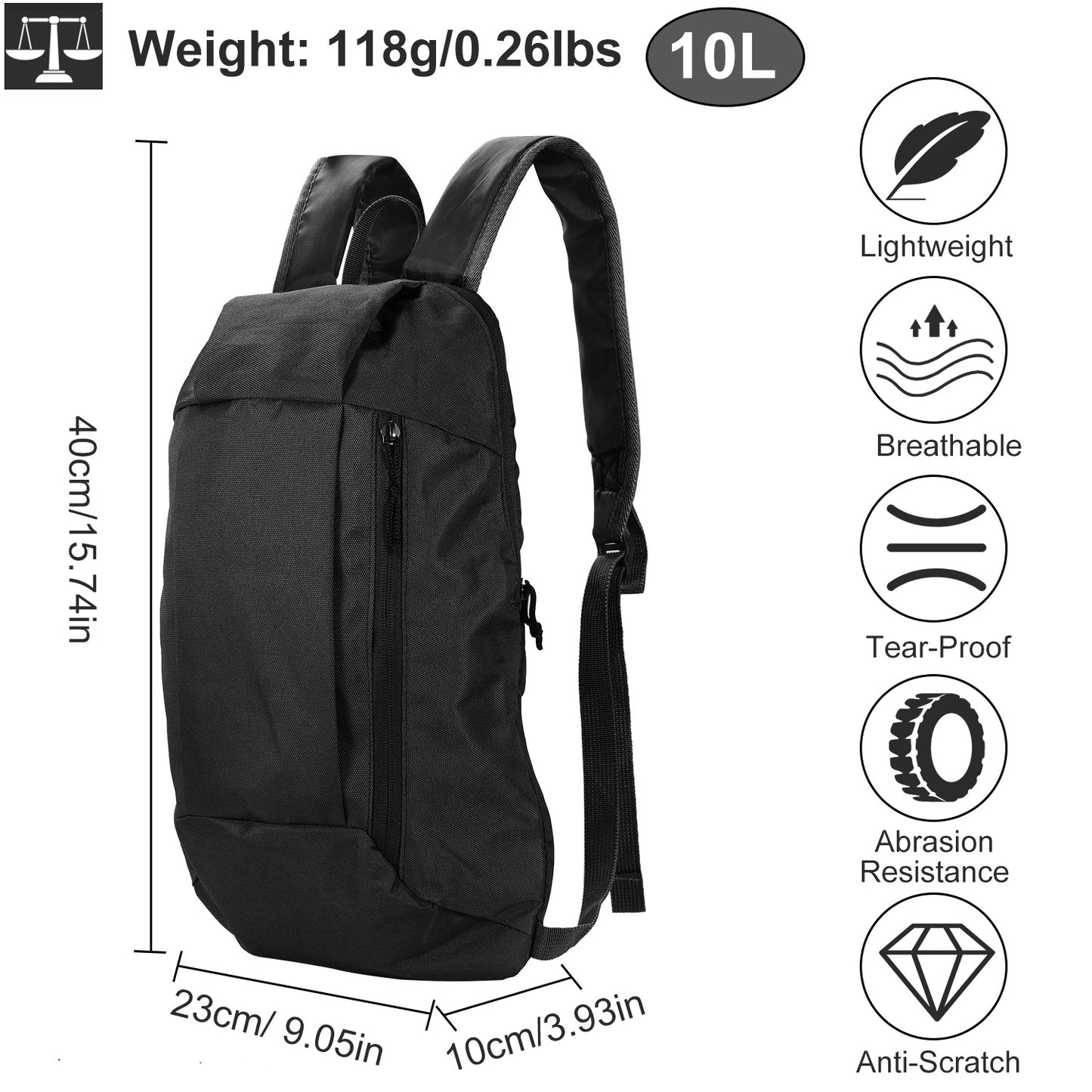 10L Outdoor Sport Backpack Waterproof Daypack Travel Knapsack Schoolbag for Sports Traveling Climbing Cycling Hiking
