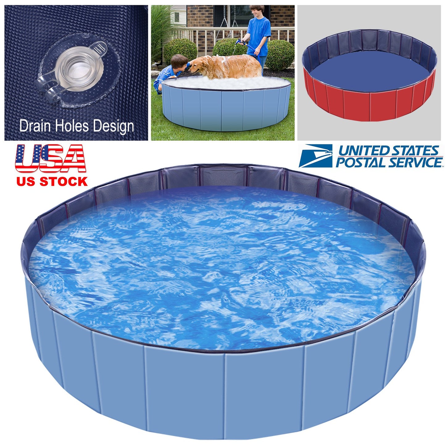 Foldable Pet Swimming Pool PVC Kiddie Baby Dog Swim Pool Bathing Tub Playmat Kids Pools