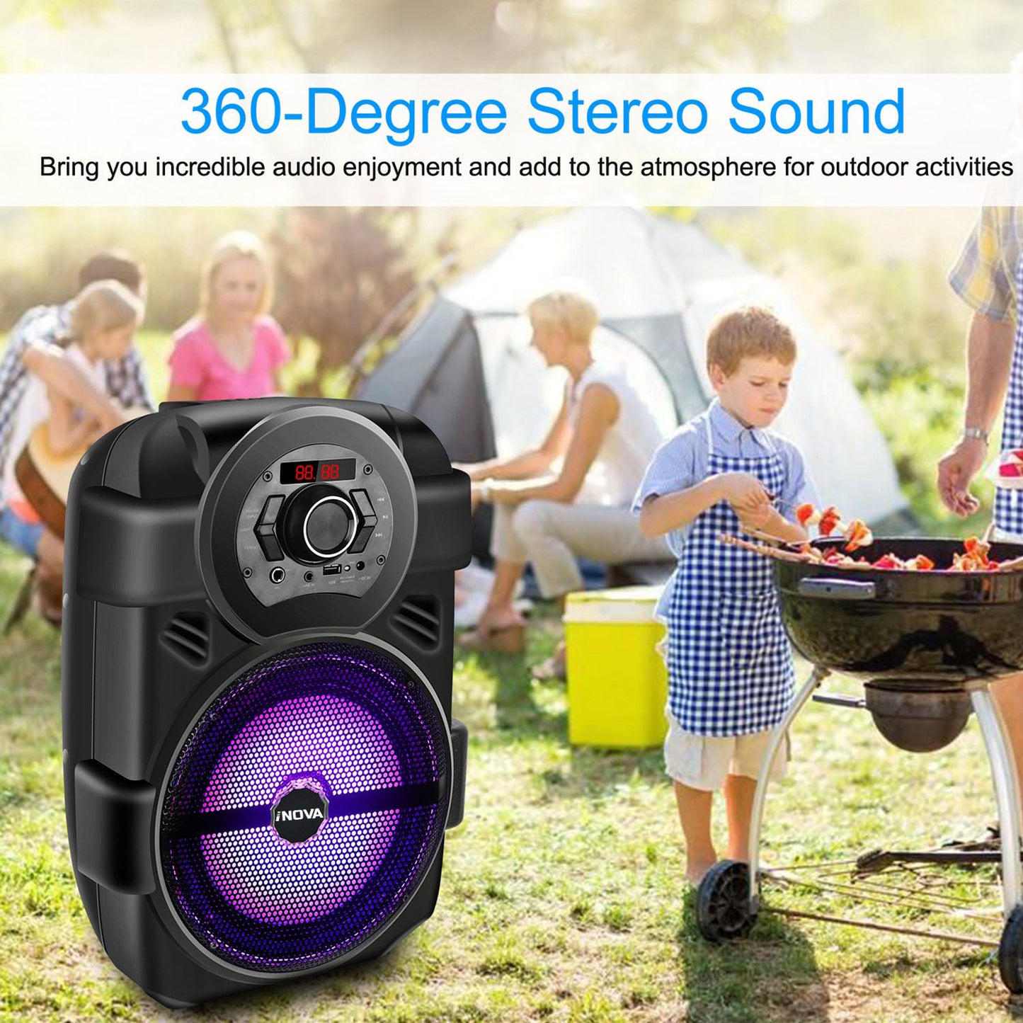 Colorful LED Portable Wireless Party Speaker