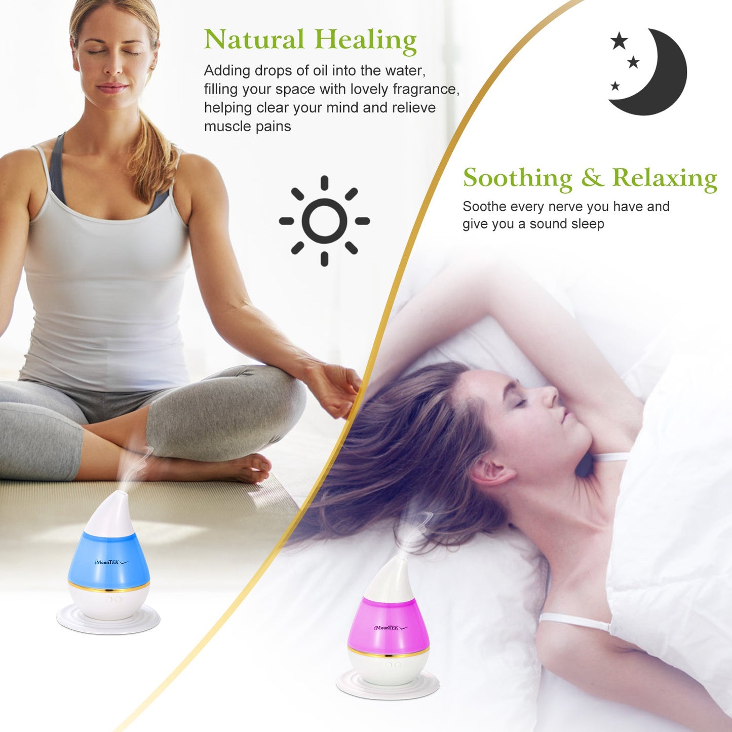 250ml Cool Mist Humidifier Ultrasonic Aroma Essential Oil Diffuser w/7 Color Changeable LED Lights for Office Home Room Vehicle Study Yoga Spa