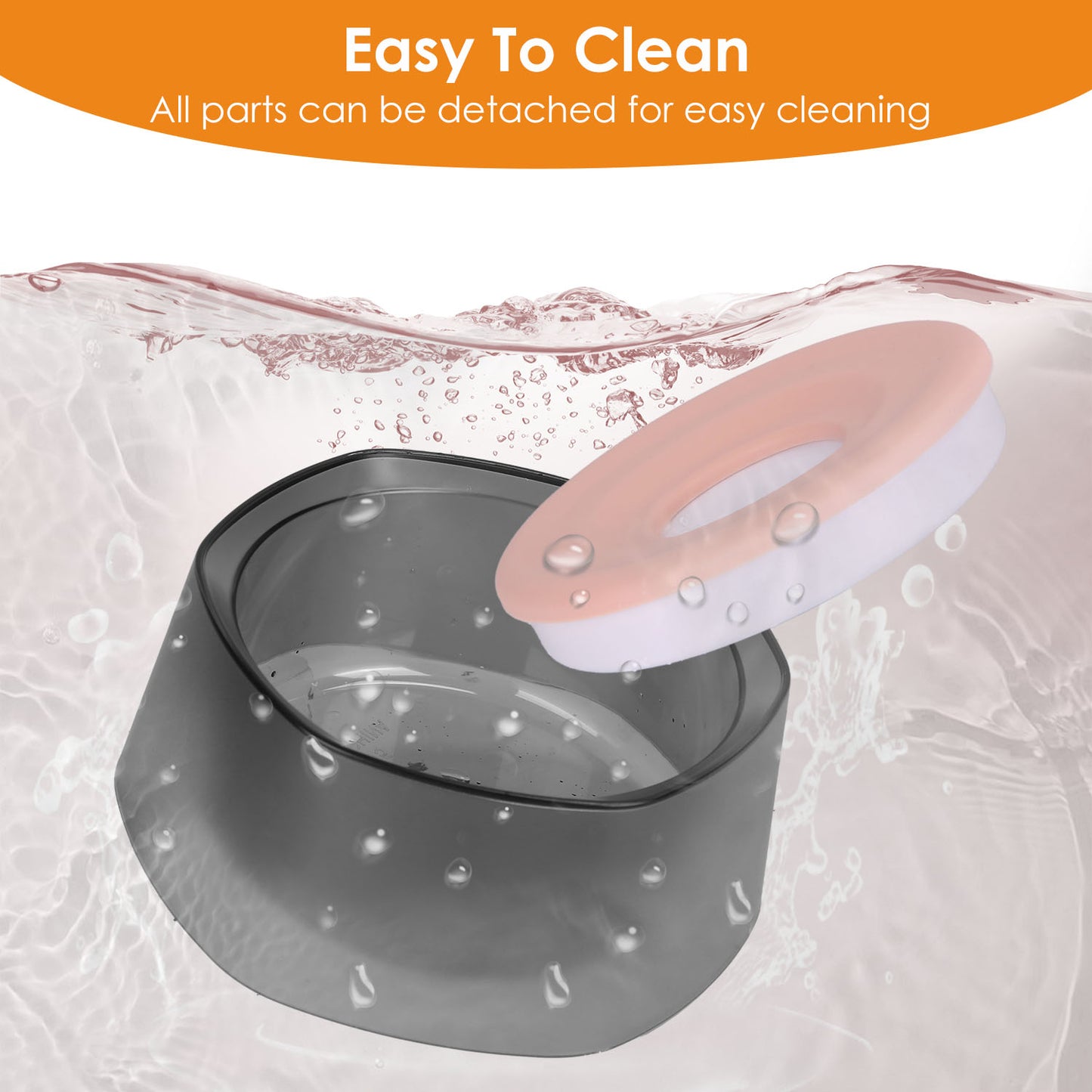 No Spill Dog Cat Water Bowl Spill Proof Slow Water Feeder 47.35oz Pet Water Dispenser Travel Dog Bowl for Dogs/Cats/Pets