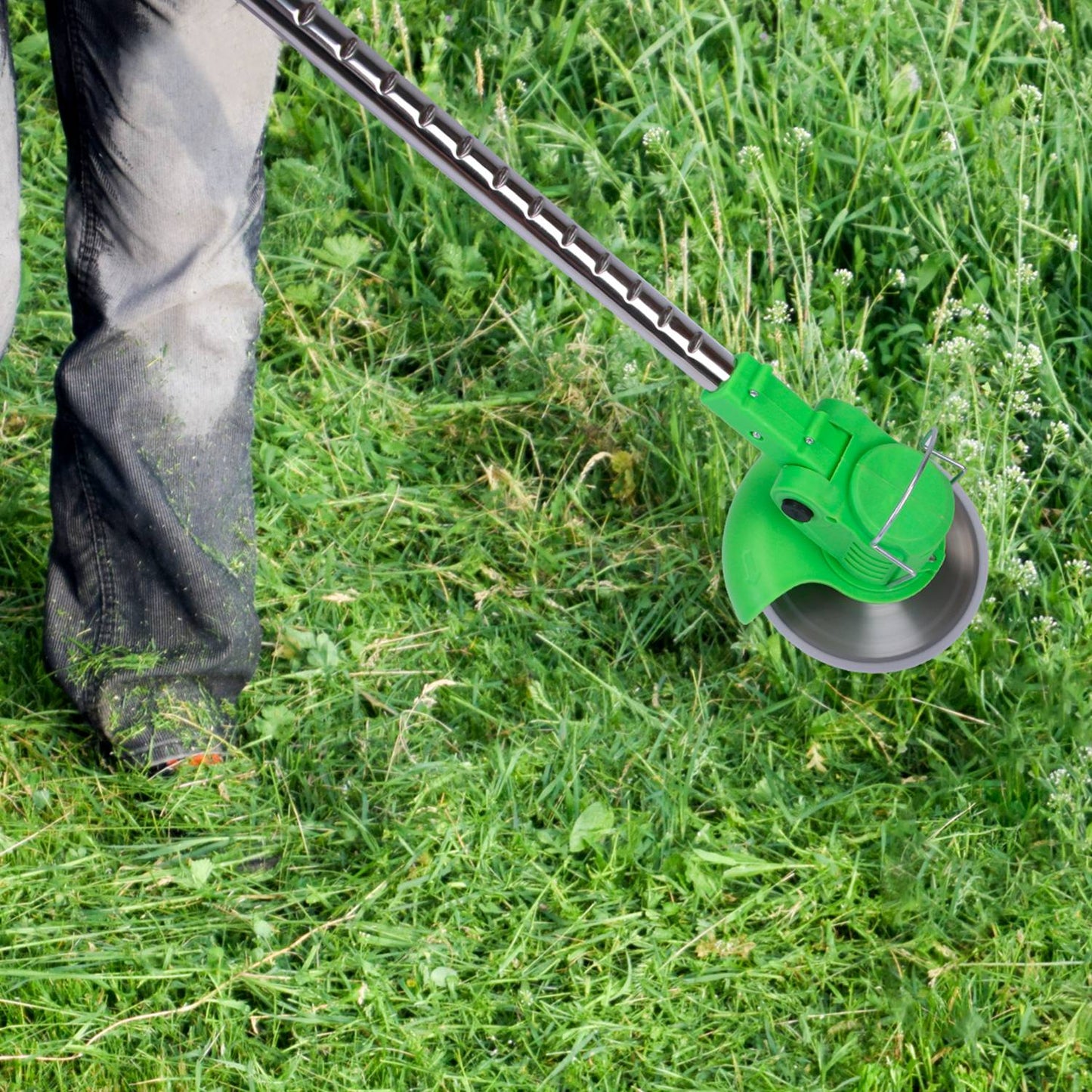 14Pcs Grass Trimmer Blades Accessories Weed Cutter Attachments 10Pcs 5.35In Plastic Blades 3Pcs 6In Stainless Steel Blades 1Pc 4In/6In Alloy Saw Blade