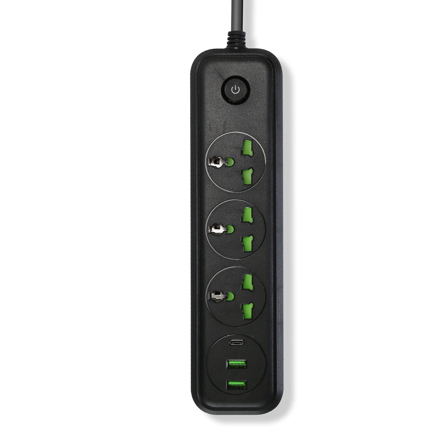 Power Strip with 5.9FT Extension Cord 3 AC Outlets and 2 USB A Ports 1 USB C Port 2500W Wall Mount Outlet Extender For Home Office Dorm Travel