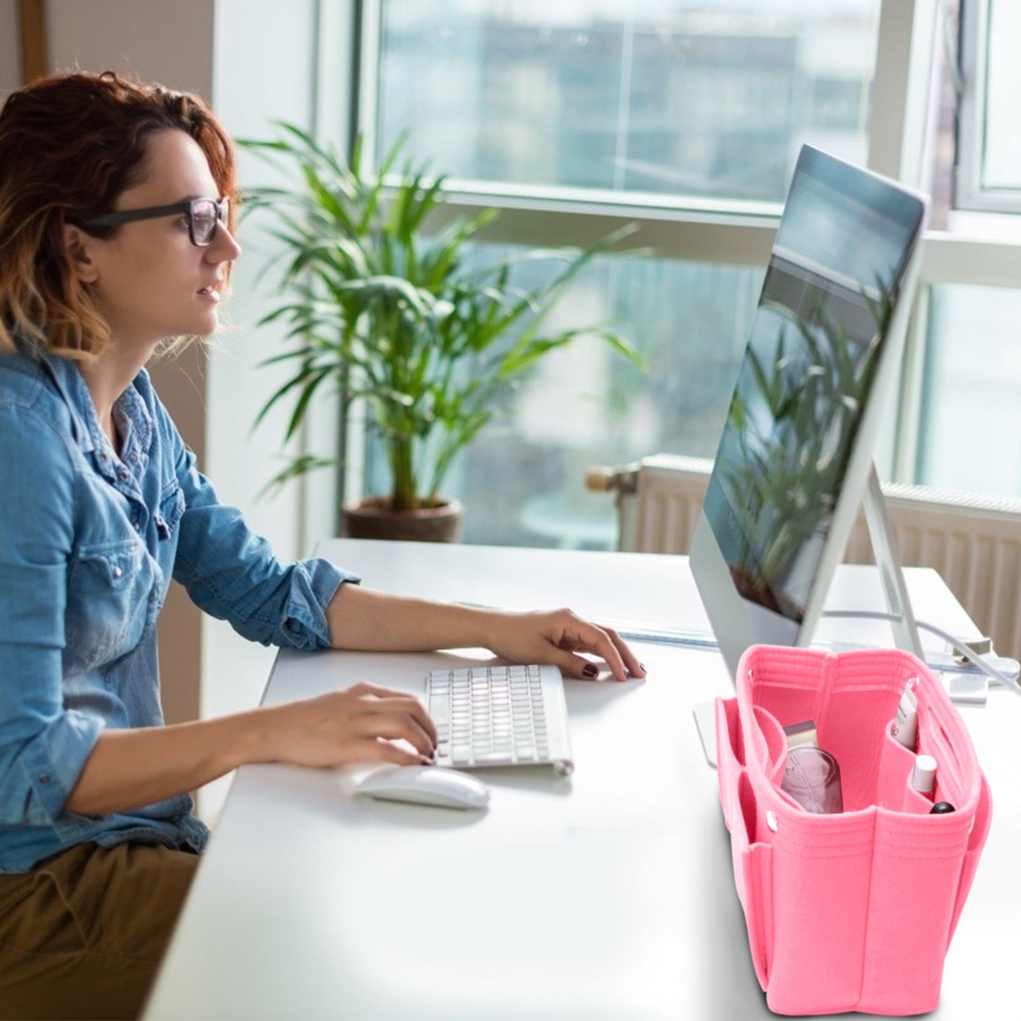 Felt Handbag Insert Organizer Purse Tote Shaper Bag in Bag Cosmetic Bag Handbag Purse Organizer