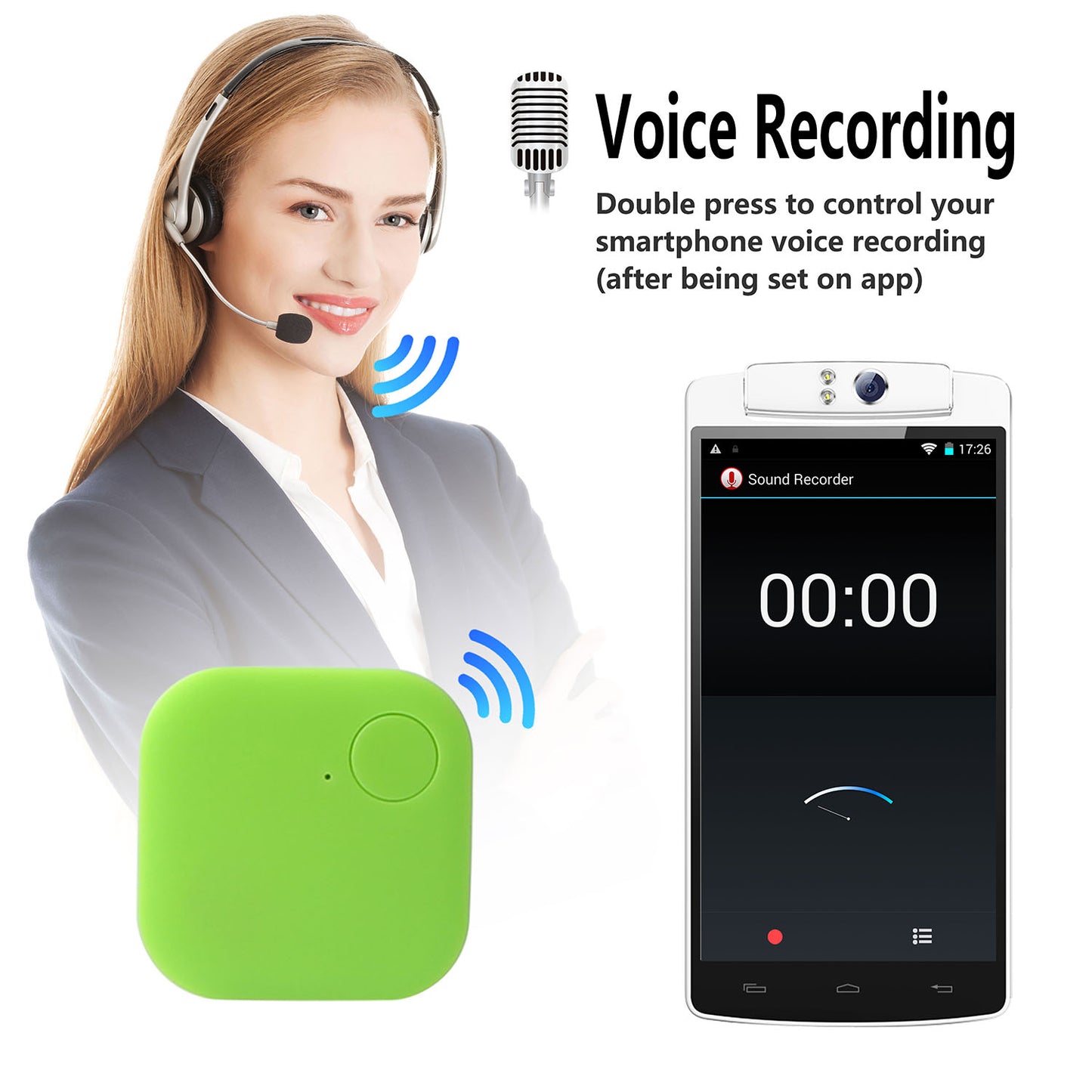 iMounTEK Anti-Lost Tracker Key Finder Bi-directional Real Time Locator 25m/82ft Remote Control for iPhone X Samsung S9