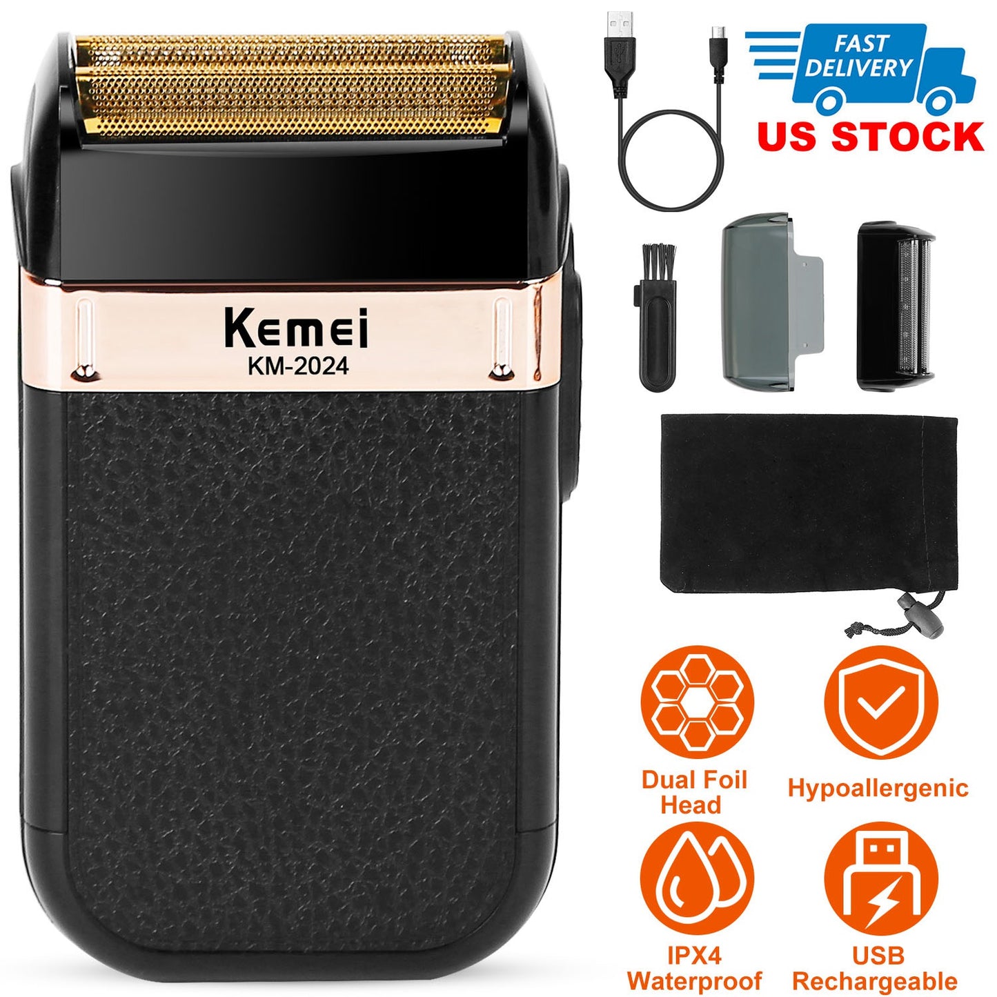 Men Electric Razor Shaver Rechargeable Cordless Beard Trimmer Dry Wet Grooming Kit Hair Clipper