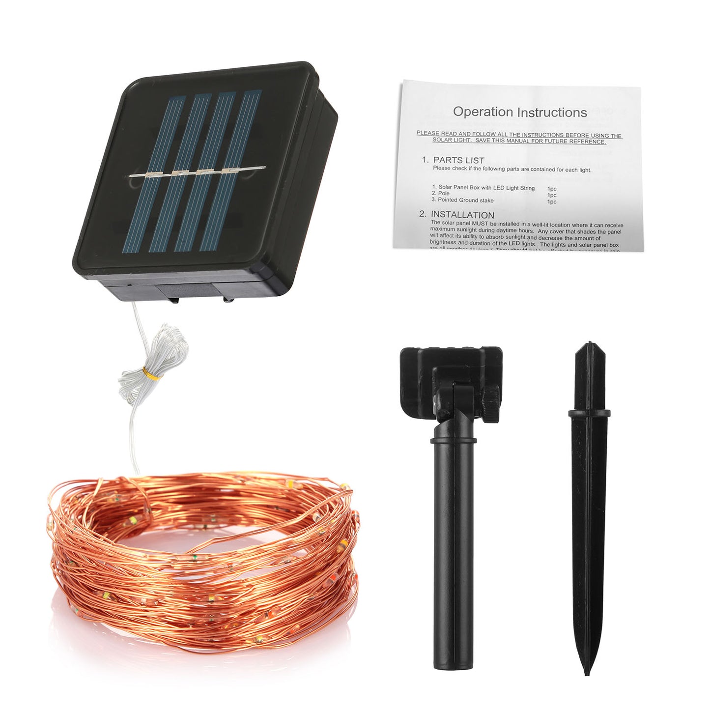 100 LEDs Solar String Lights Outdoor IP65 Waterproof Copper Wire String Lights Solar LED Fairy Lamps Wedding Party Festival