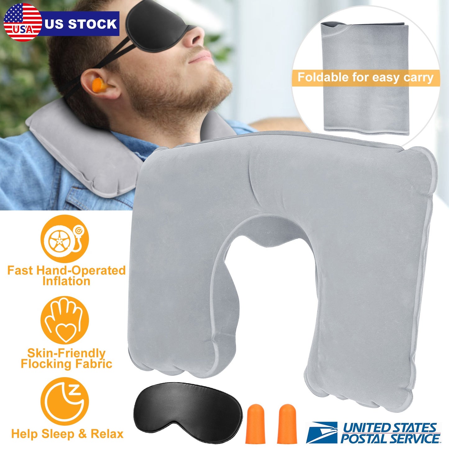 Travel Pillow Inflatable U Shape Neck Pillow Neck Support Head Rest Office Nap Car Airplane Cushion