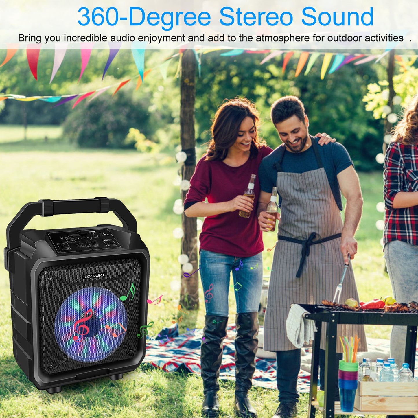 Portable Wireless Party Speaker with Disco Lighting