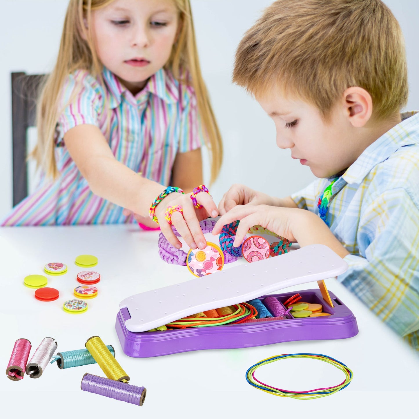 Bracelet Making Kit DIY Arts and Crafts Toys Kids Travel Activity Set Birthday Gifts For 6 7 8 9 10 11 12 Year Old Girls