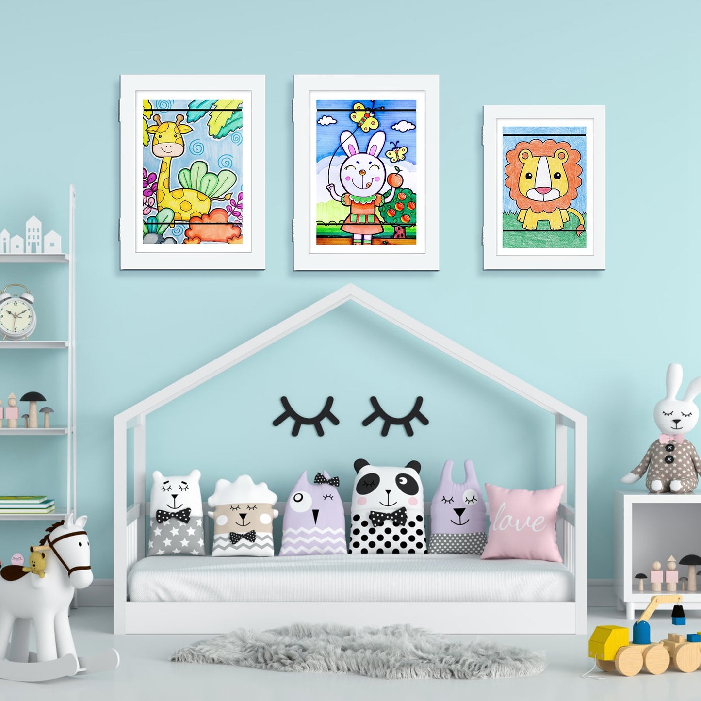 11.69x16.53in Kids Art Frame Front Opening Wooden Frame Artwork Display Storage Frame A3 Picture Frame Wall Display for Photo Art Projects Picture Chi