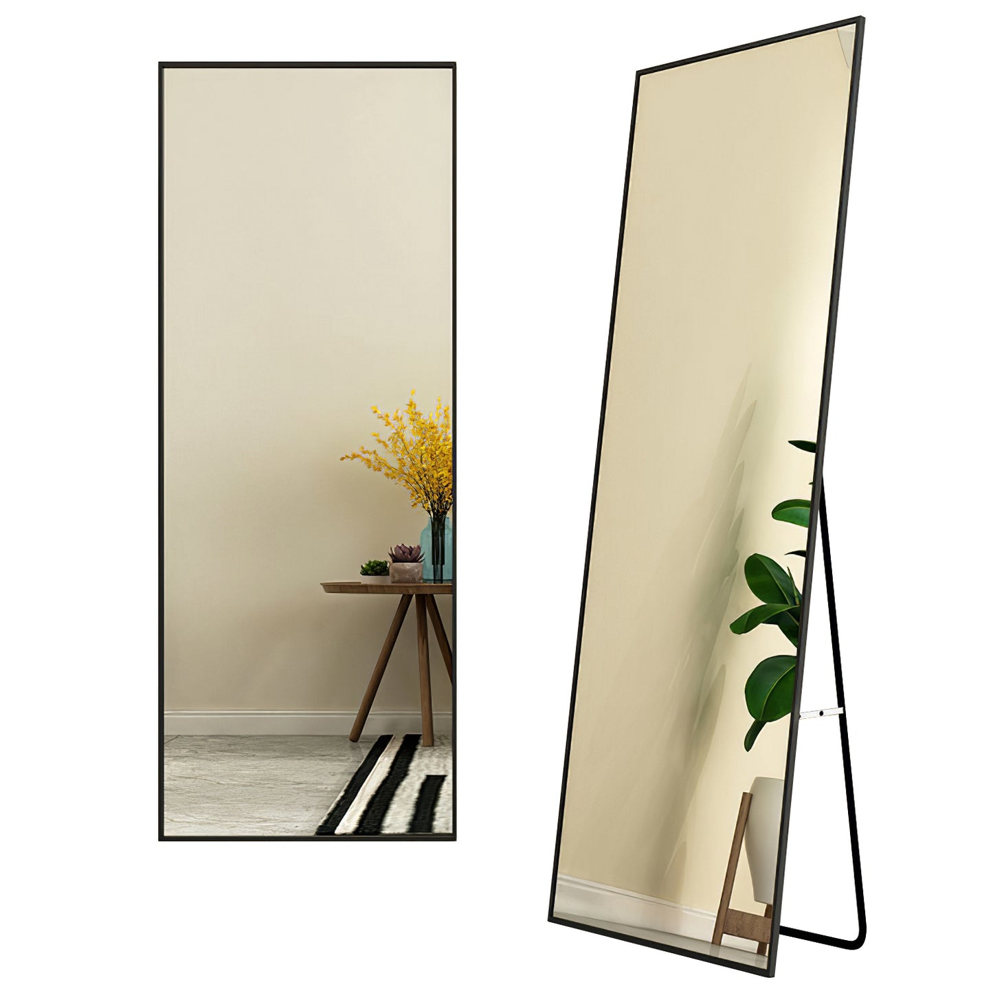 Full Length Mirror 67x25.6in Aluminum Alloy Wall Mirror Free Standing Floor Mirror Hanging Leaning Against Wall for Dressing Bedroom Living Room