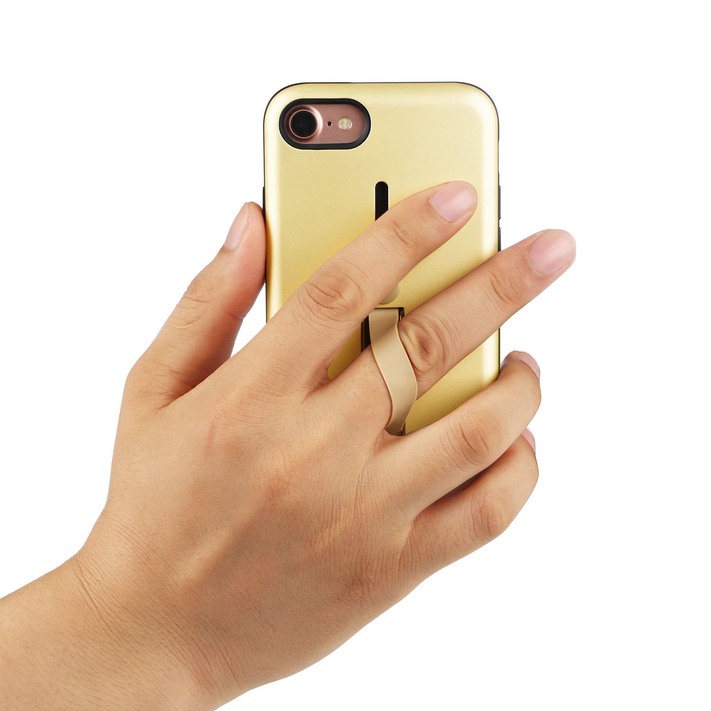 Finger Strap Phone Case for iPhone 8 Drop-prot ection Finger Ring Rugged Phone Case with Kickstand Dual Layer Case