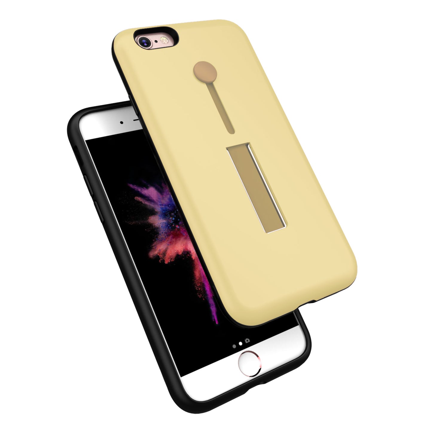Finger Strap Phone Case for iPhone 8 Drop-prot ection Finger Ring Rugged Phone Case with Kickstand Dual Layer Case