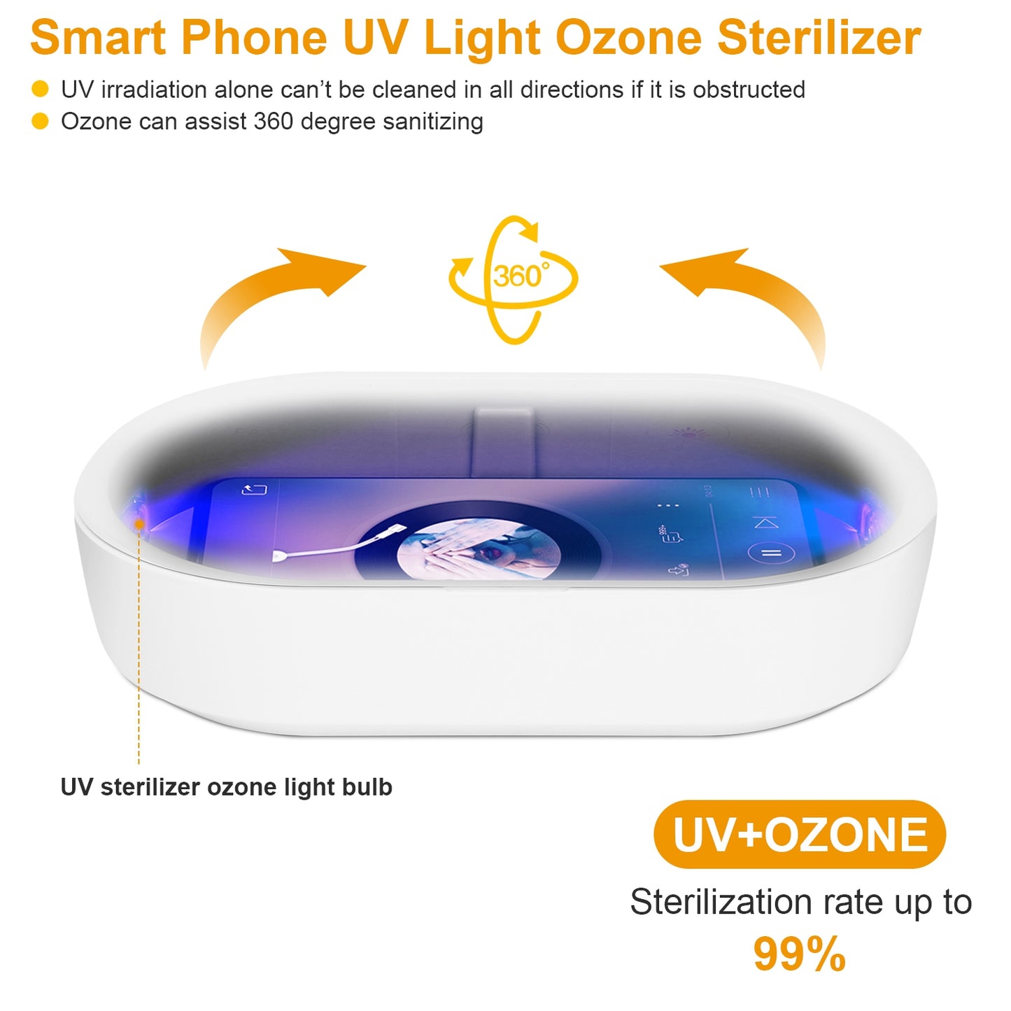 UV Light Sanitizer Box Portable 10W Phone Wireless Charging Disinfection Lamp w/ Aroma Diffuser Sterilizing Box For Jewelry Watch Wallet Keys