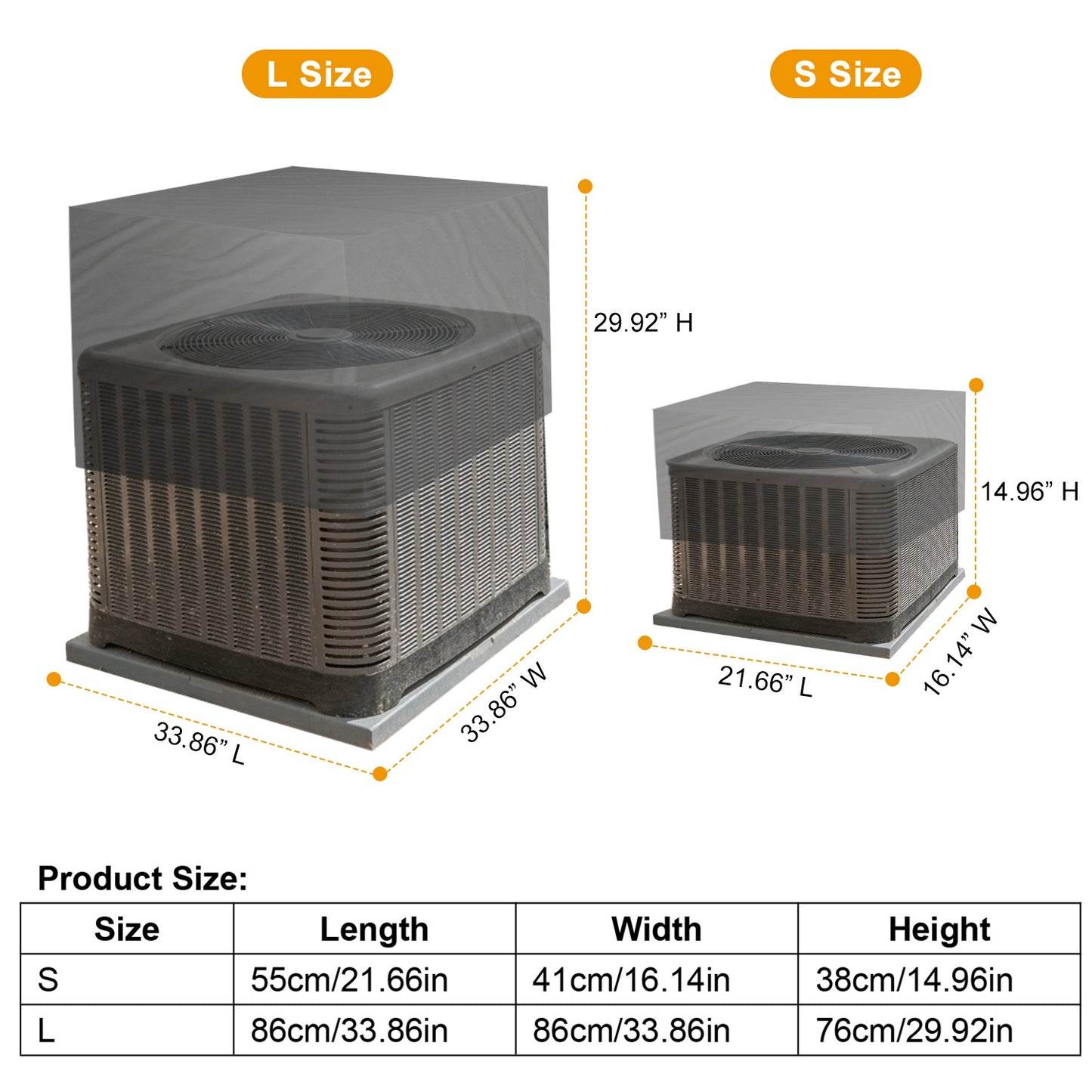 Air Conditioner Cover Outdoor Water-resistant Windproof Furniture Protector Dustproof Anti UV Outside Air Conditioner Protection Cover 21.66x16.14x14.