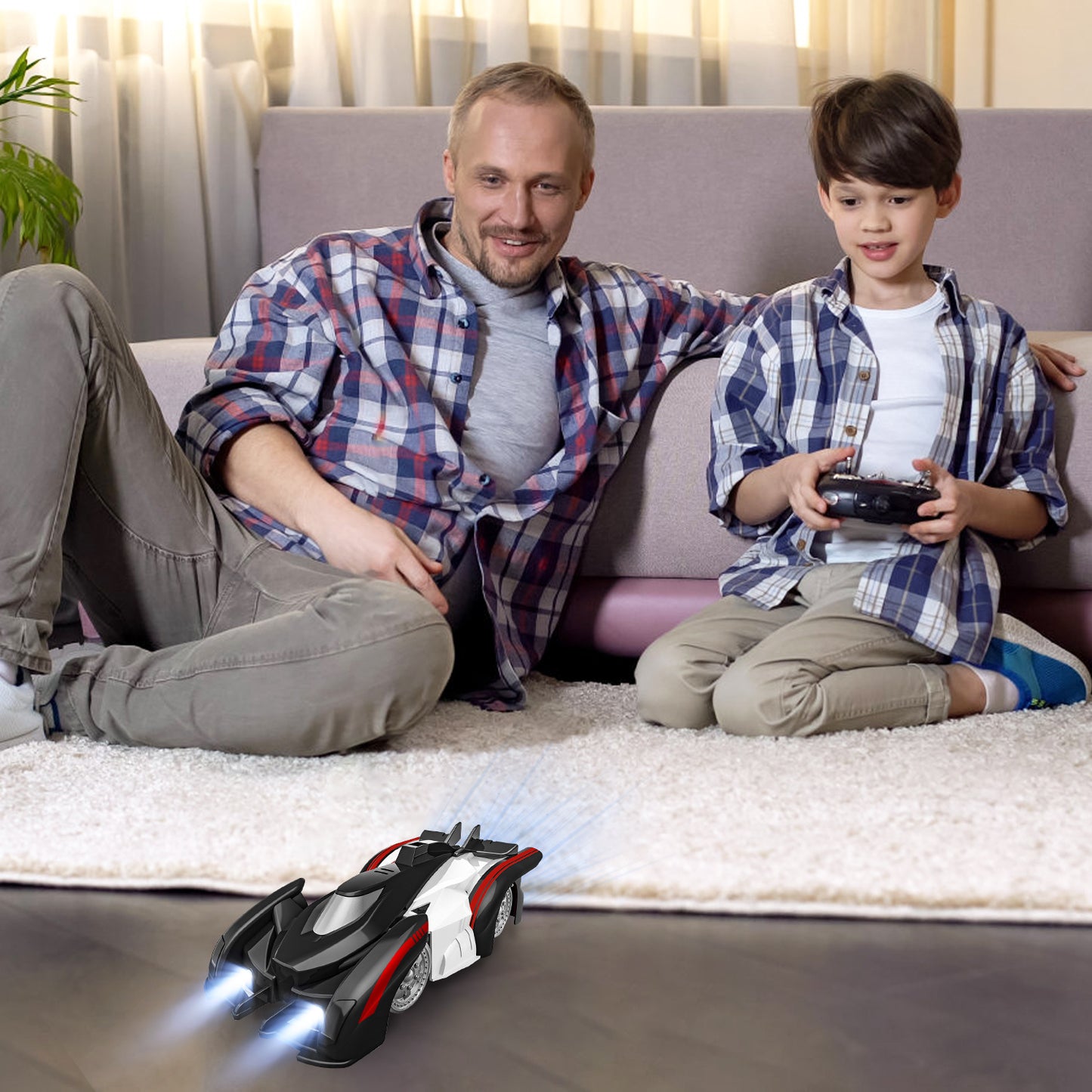 Electric Wall Climbing Car Toy 360¡ Rotating Shunt Car Remote Control Dual Mode RC Car Rechargeable Toy Car with Headlights Taillights Birthday Christ
