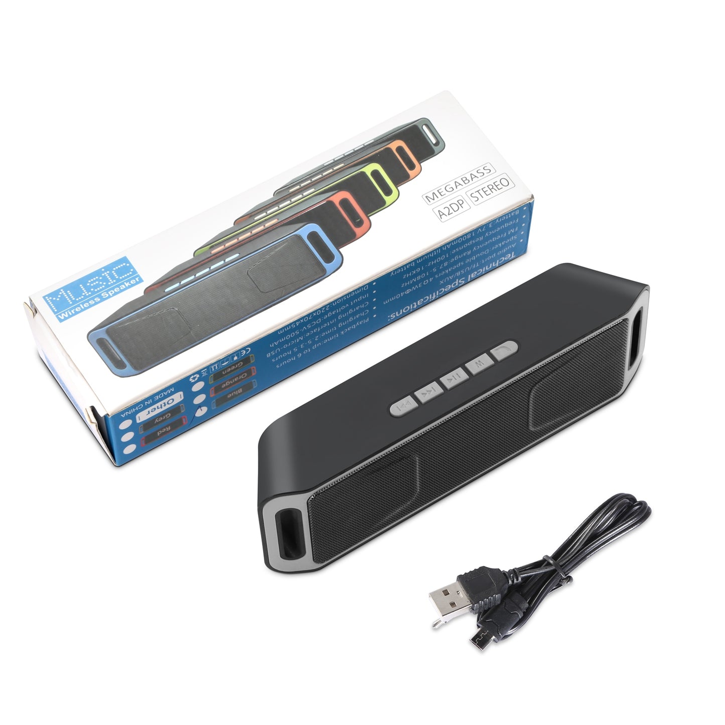 Wireless Speaker HD Stereo Enhanced Bass Hands-free w/ Noise-Cancelling Mic Portable Speaker 800mAh Battery Aux-in USB TF Slot for Party Camping Hikin