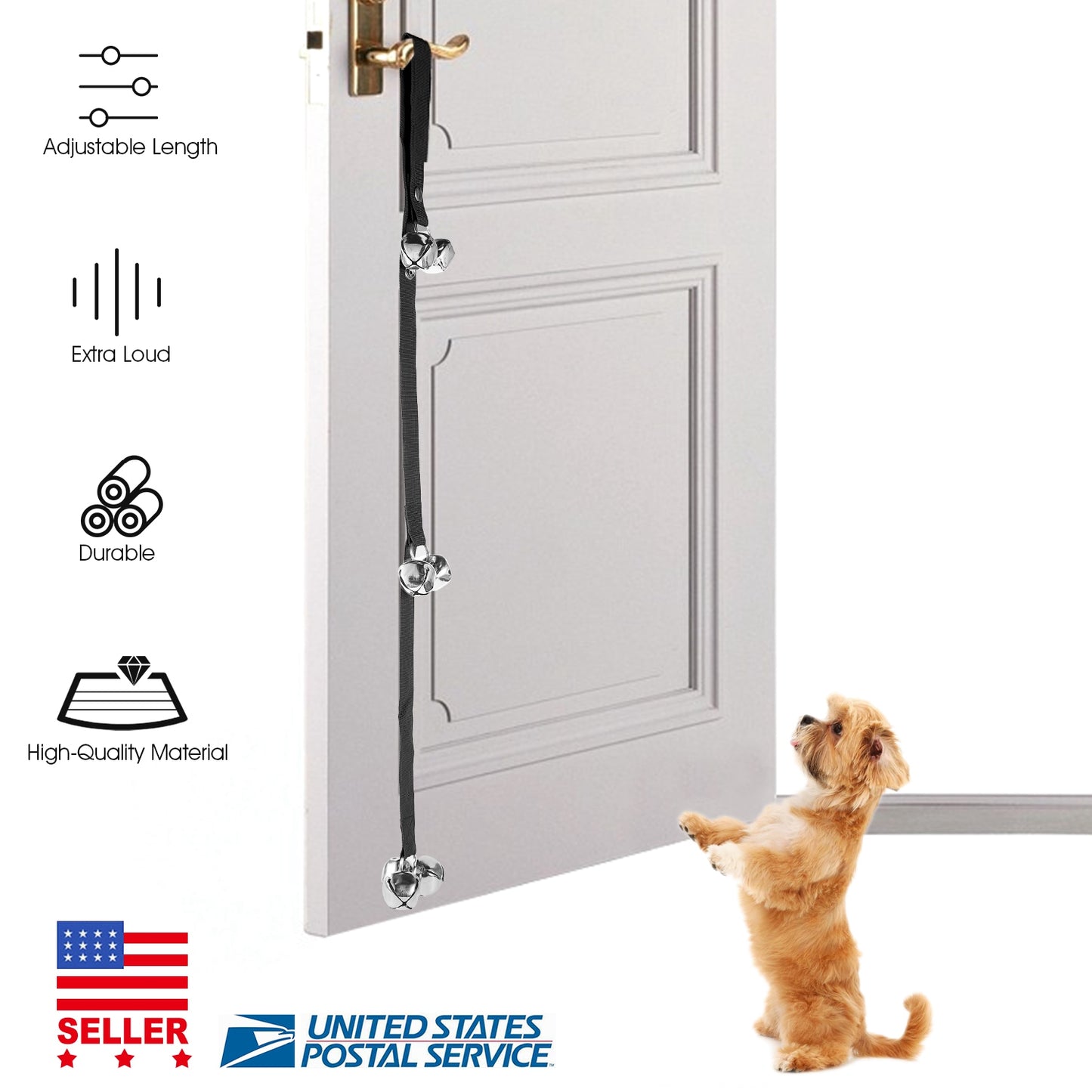 Dog Doorbells Adjustable Pet Doorbells Dog Potty Bells for Dog Training 7 Extra Large Loud 1.4Ó DoorBells