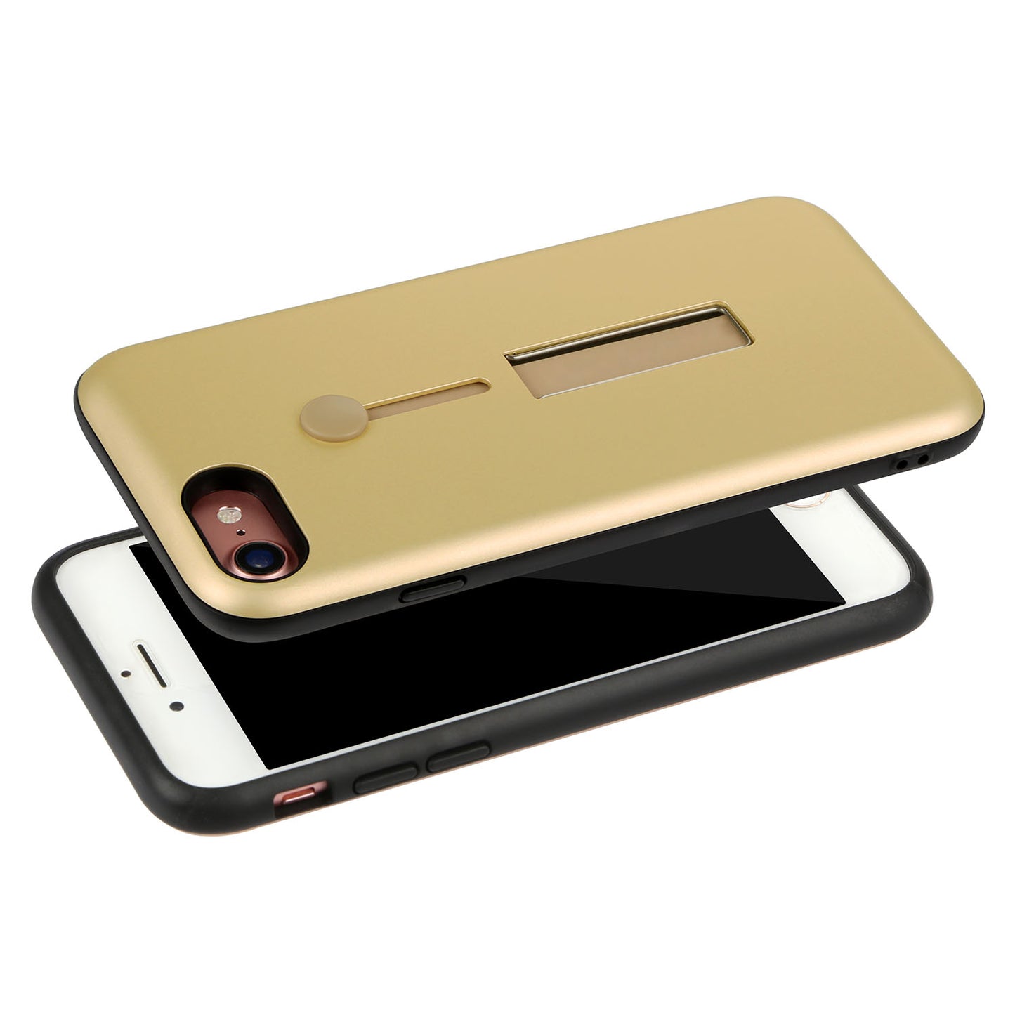 Finger Strap Phone Case for iPhone 8 Drop-prot ection Finger Ring Rugged Phone Case with Kickstand Dual Layer Case
