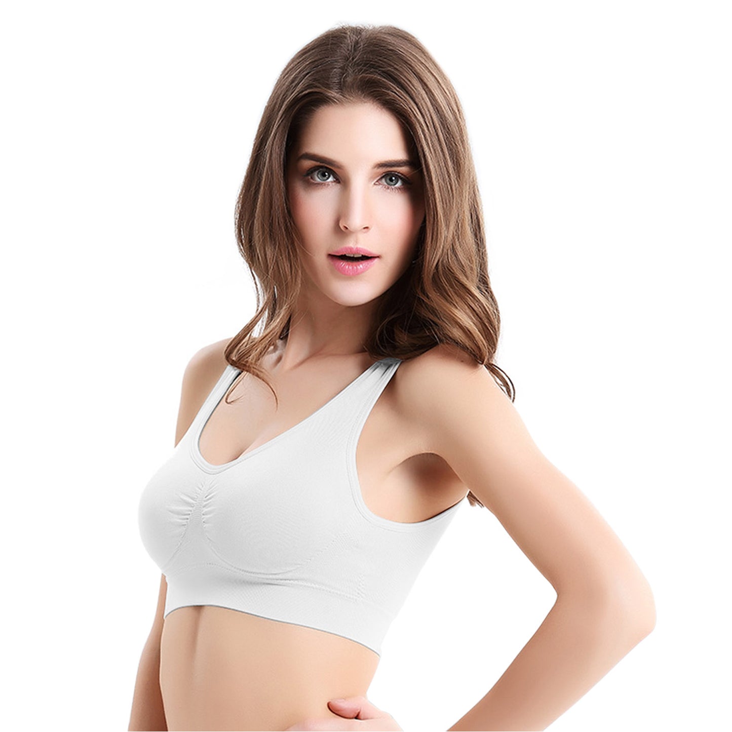 3 Pack Sport Bras For Women Seamless Wire-free Bra Light Support Tank Tops For Fitness Workout Sports Yoga Sleep Wearing