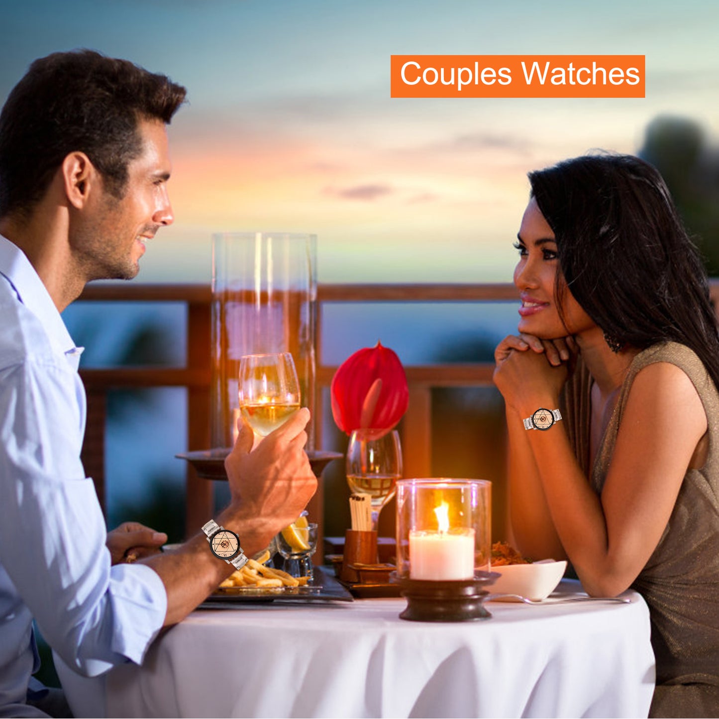 Couples Quartz Watch Men Women Stainless Steel Wrist Watch Ultra-Thin Cutting Craft Luxury Fashion