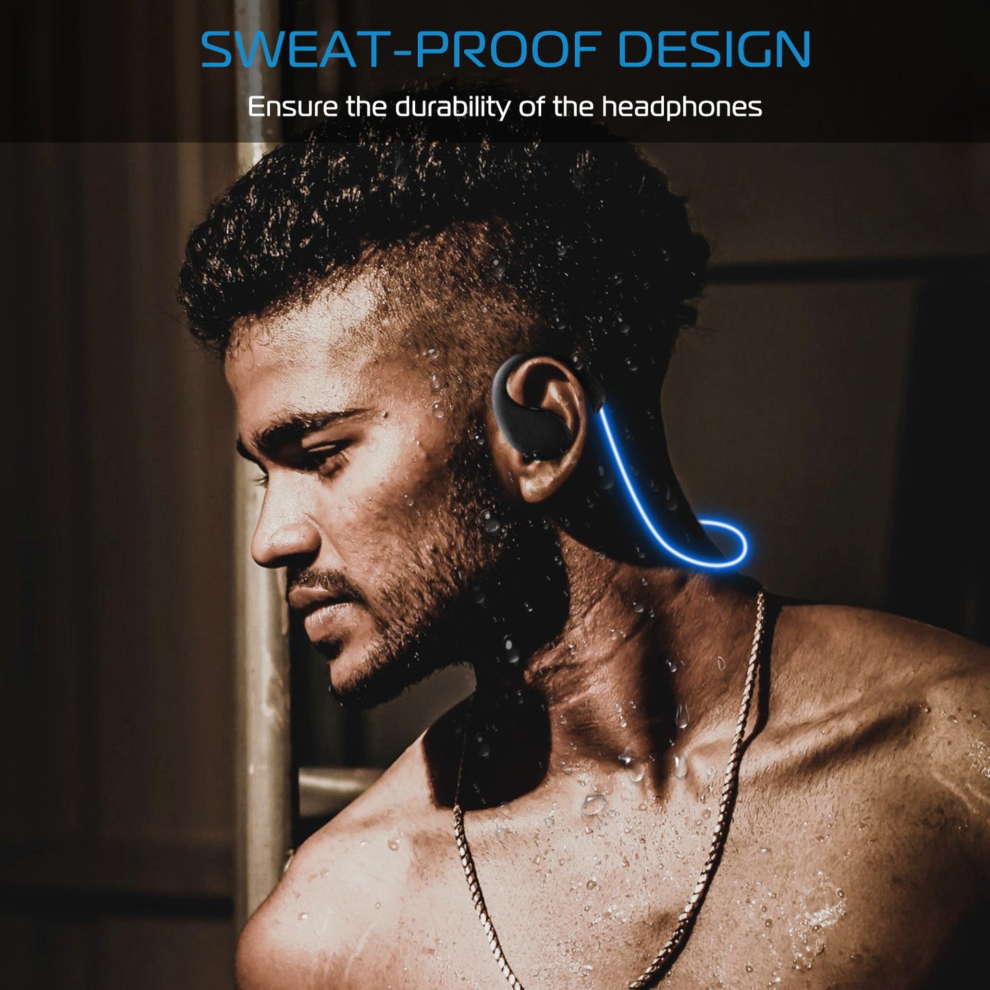 Wireless Sports Headsets Wireless V4.1 Neckband Earphones HD Stereo Sweat-proof Headphones Earbuds w/ LED Light Mic 8Hrs Work Running