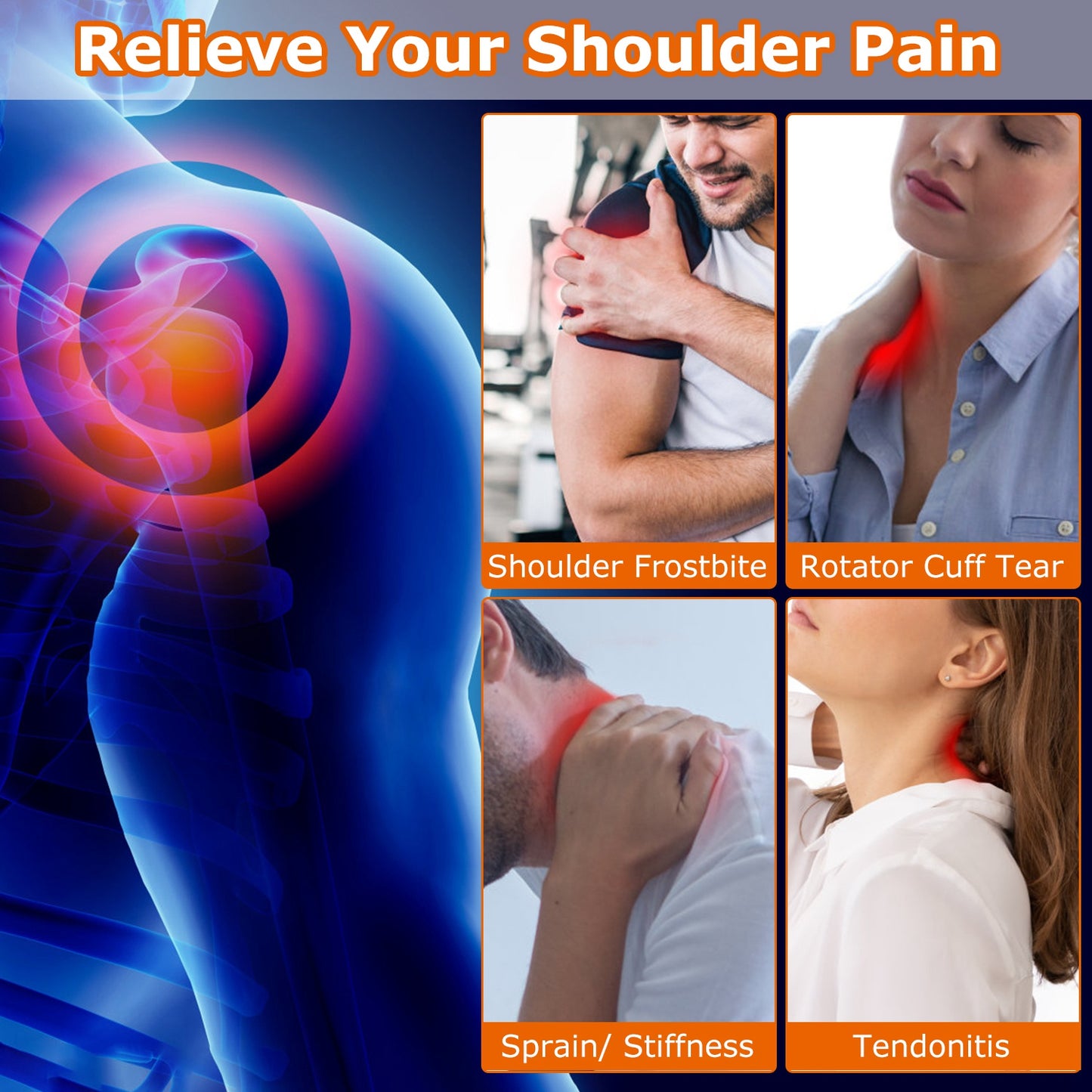Heated Shoulder Brace Electric Heating Pad TherapyÊShoulder Heating Wrap Compression Sleeve for Shoulder Pain Muscle StiffnessÊBursitis Tendonitis