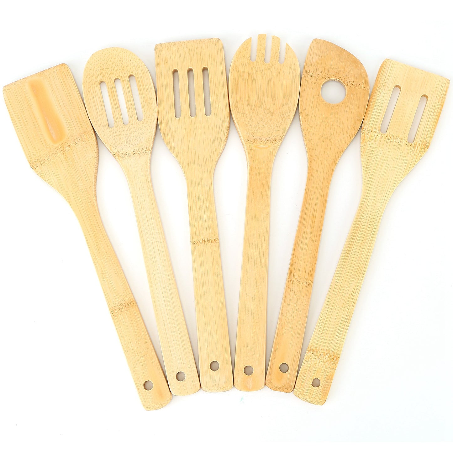 6Pcs Cooking Utensil Bamboo Wooden Spoons Spatula Kitchen Cooking Tools Nonstick Wooden Cookware Kitchen Gadgets