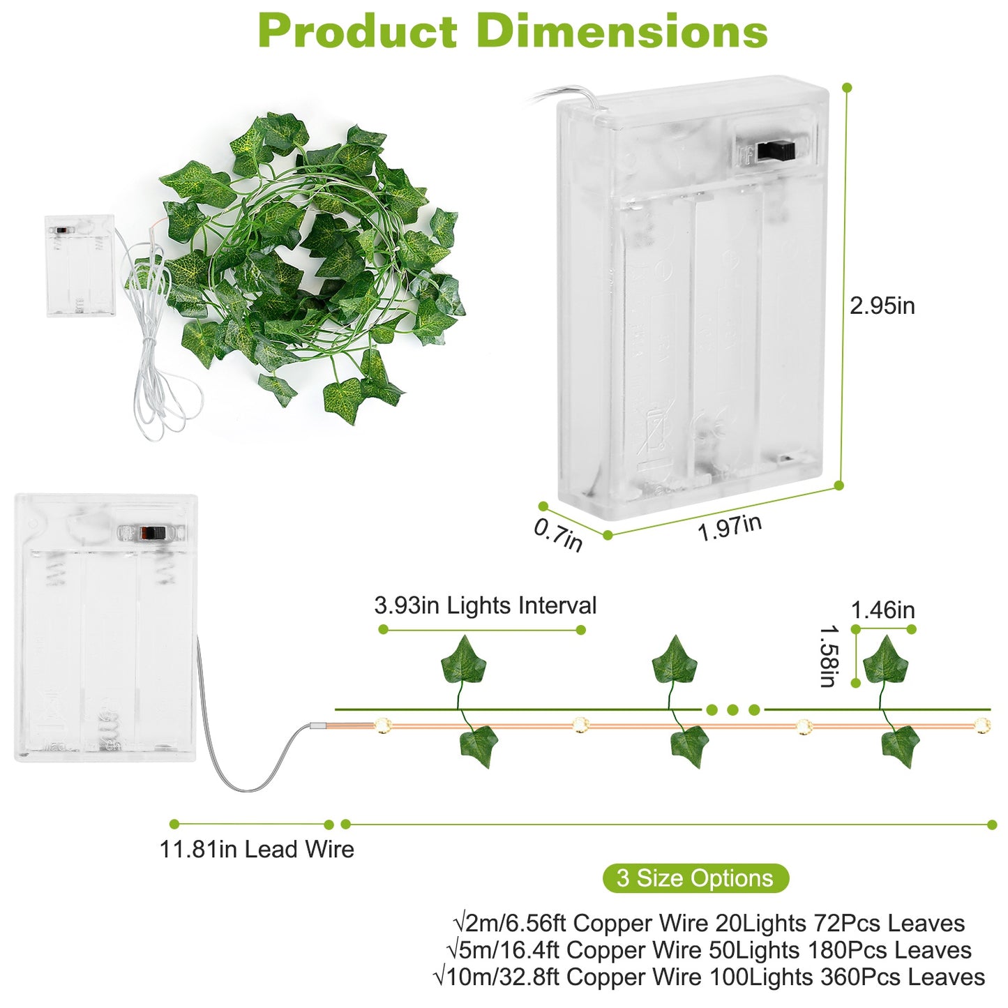 Artificial Ivy Battery Powered String Lights 360Pcs Leaves 100Pcs LED Beads Fake Leaf Fairy Lamps DIY Decorative Night Light For Wedding Kitchen Wall