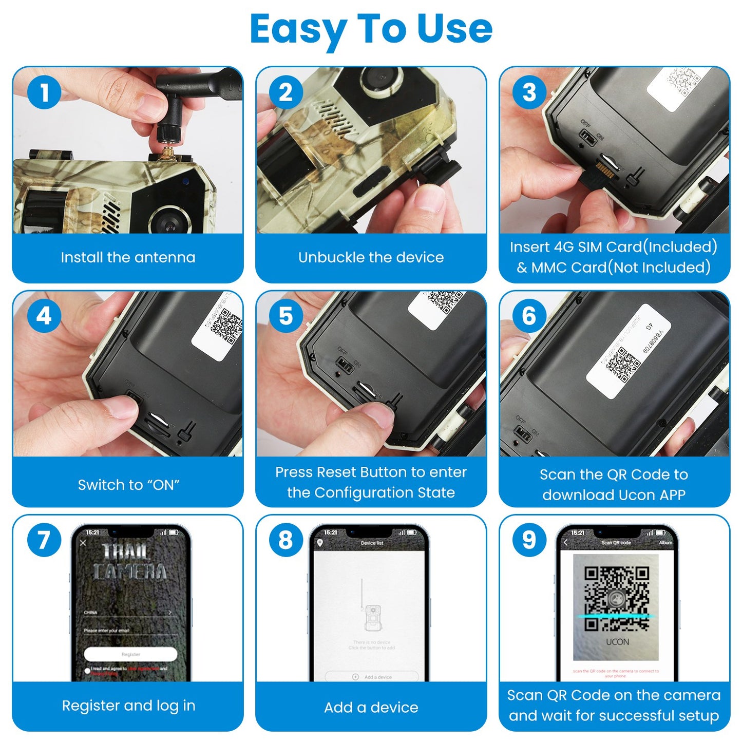 4G 4K 30FPS Solar Trail Camera Outdoor Wildlife Camera Motion Activated IP66 Waterproof with 140¼Viewing Angle No Glow Night Vision SIM Card APP Contr