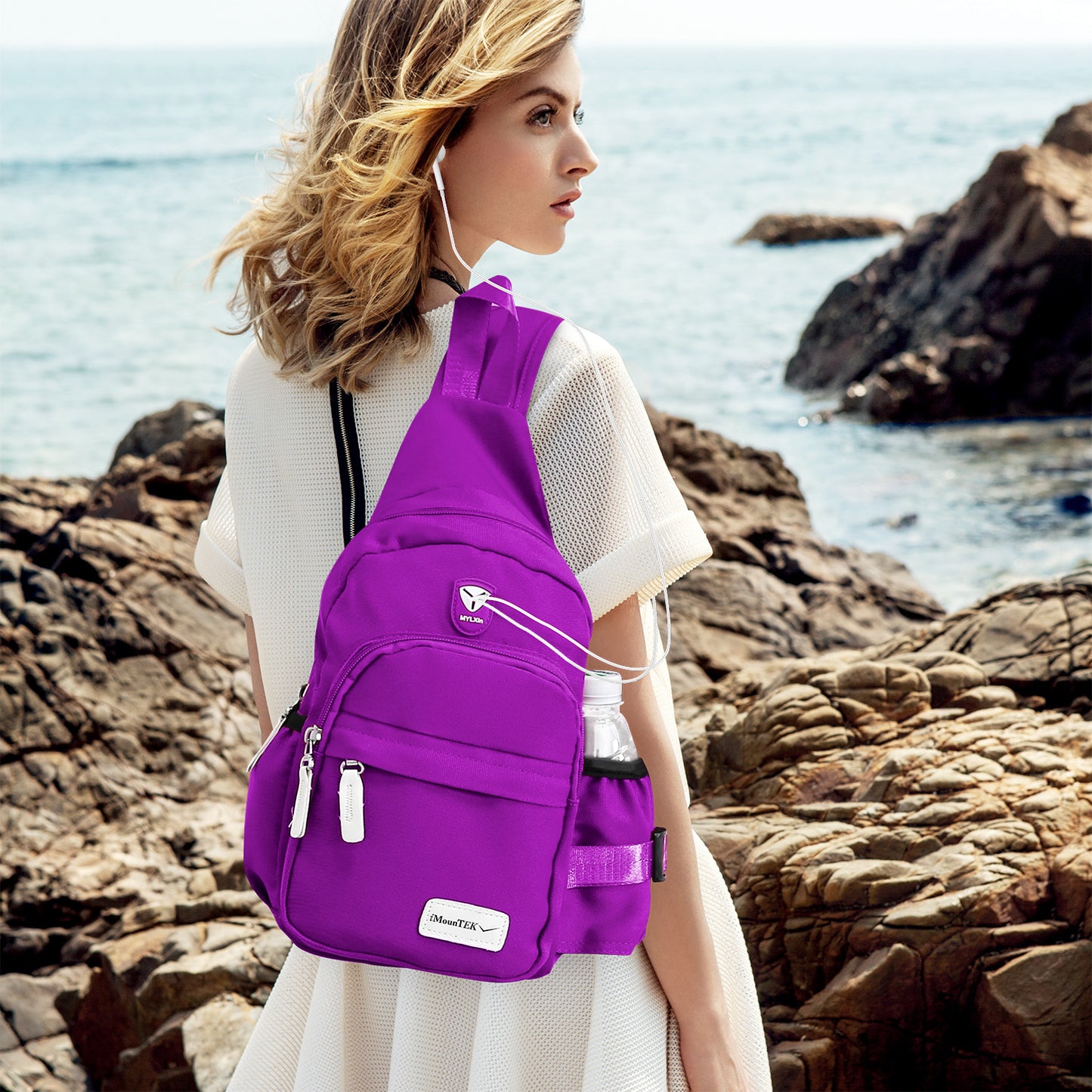 Unisex Sling Backpack Nylon Chest Shoulder Crossbody Bag Travel Sports Cycle Knapsack