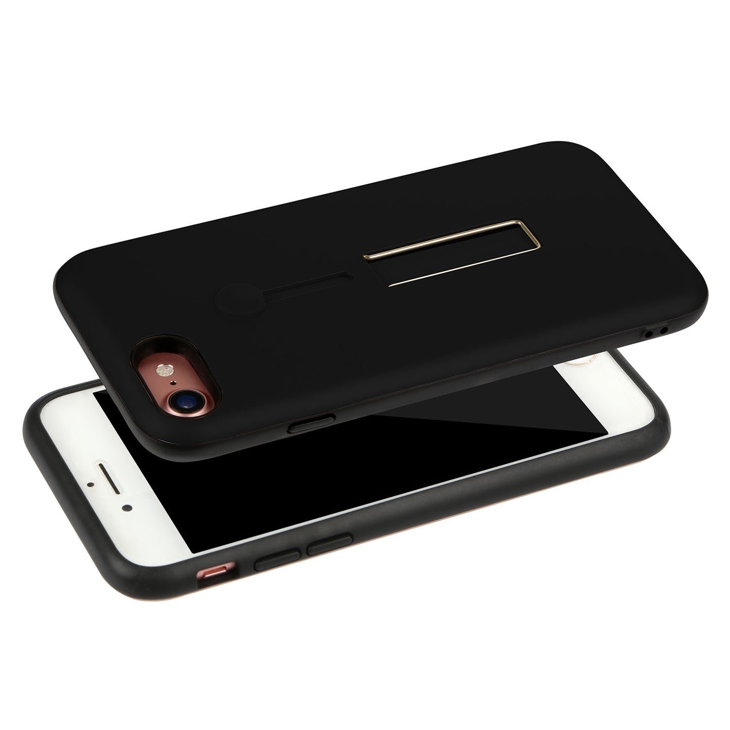 Finger Strap Phone Case for iPhone 8 Drop-prot ection Finger Ring Rugged Phone Case with Kickstand Dual Layer Case
