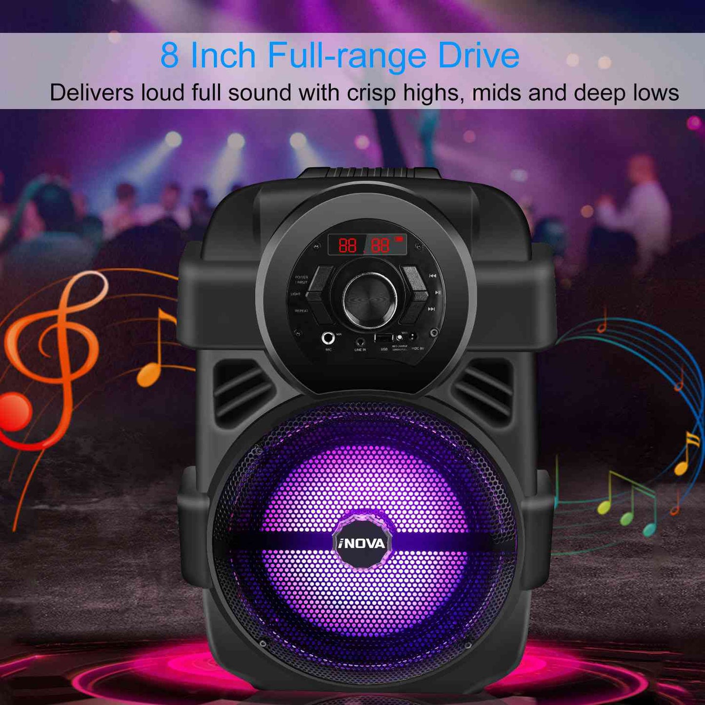 Colorful LED Portable Wireless Party Speaker