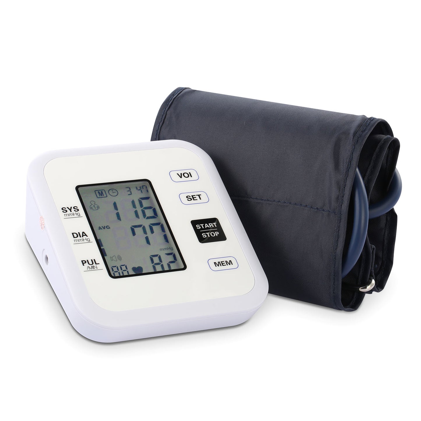 Arm Blood Pressure Monitor with Adjustable Cuff (8.7in-12.6in) Irregular Heartbeat Detector Voice Broadcast 2UsersÊ99 Memories LCD Display CE FDA Appr