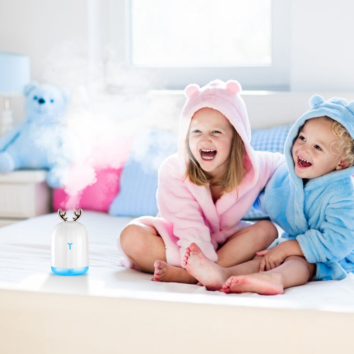 220ml Cool Mist Humidifier Ultrasonic Air Diffuser Atomizer w/7 Color Breathing Lights Auto Off Office Home Yoga