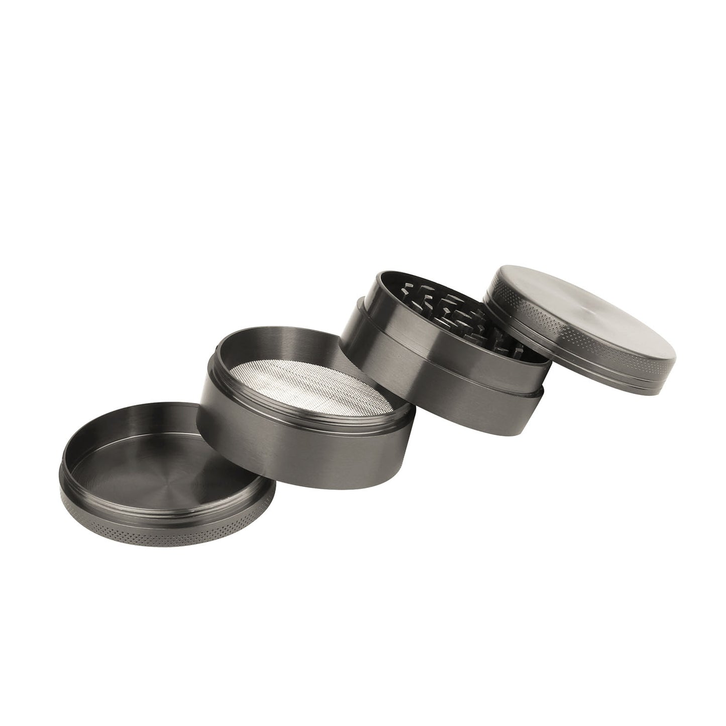 Magnetic Herb Spice Tobacco Grinder 2-inch 4-Piece Zinc Alloy Crusher Kitchen Mill with Pollen Scraper