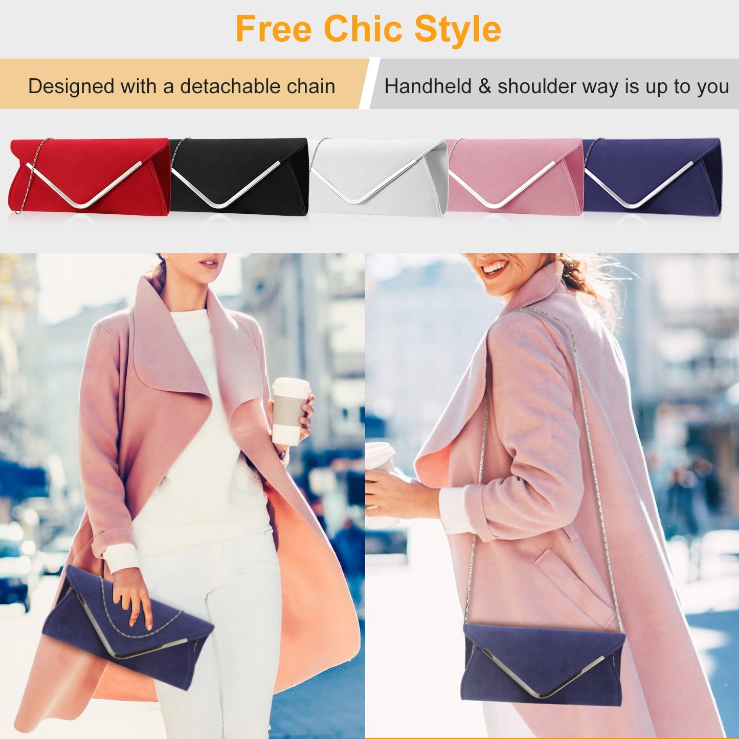 Women Clutch Wallet Bags For Party Wedding Soft Handbag Portable Thin Envelop Evening Purse for Bridal Dating