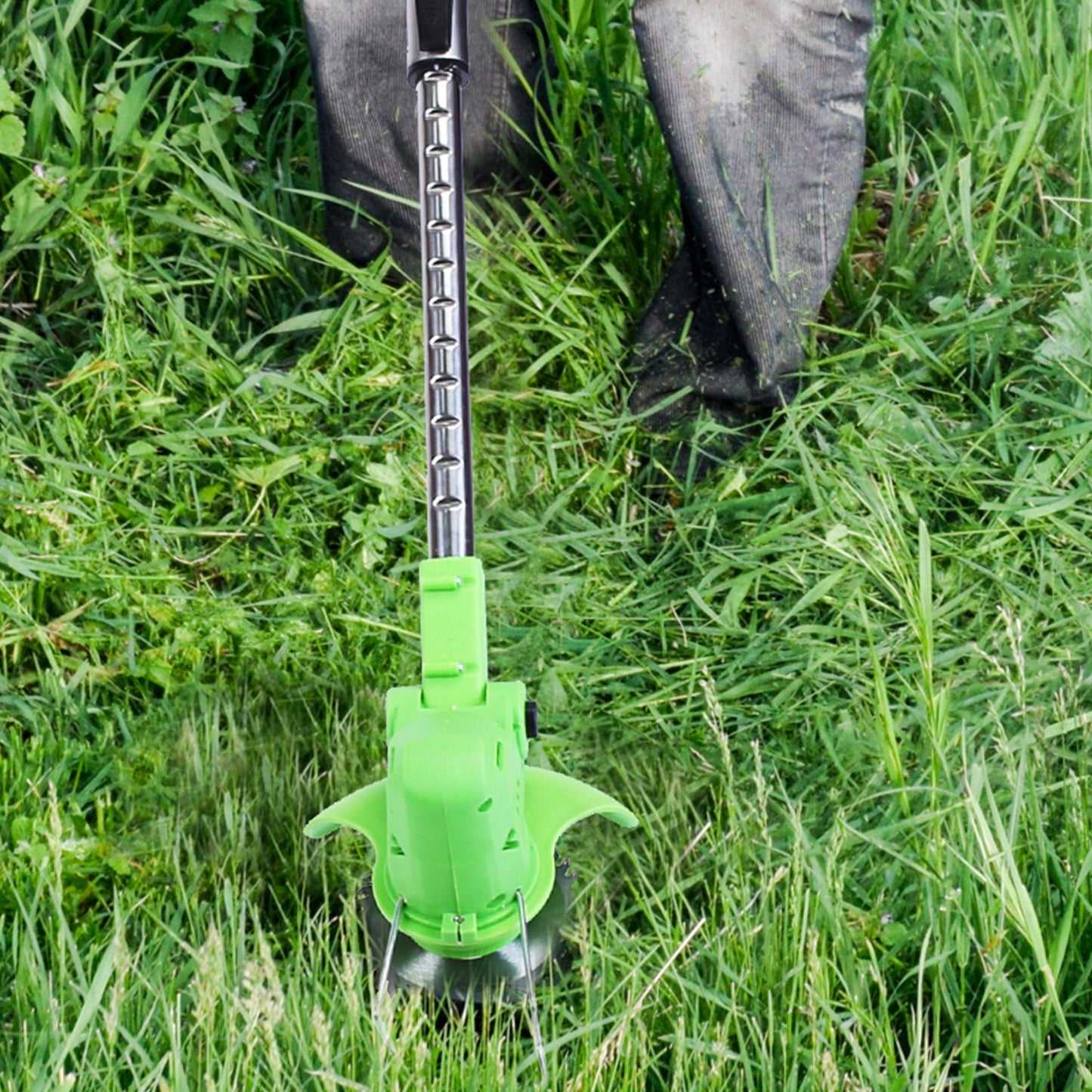 14Pcs Grass Trimmer Blades Accessories Weed Cutter Attachments 10Pcs 5.35In Plastic Blades 3Pcs 6In Stainless Steel Blades 1Pc 4In/6In Alloy Saw Blade