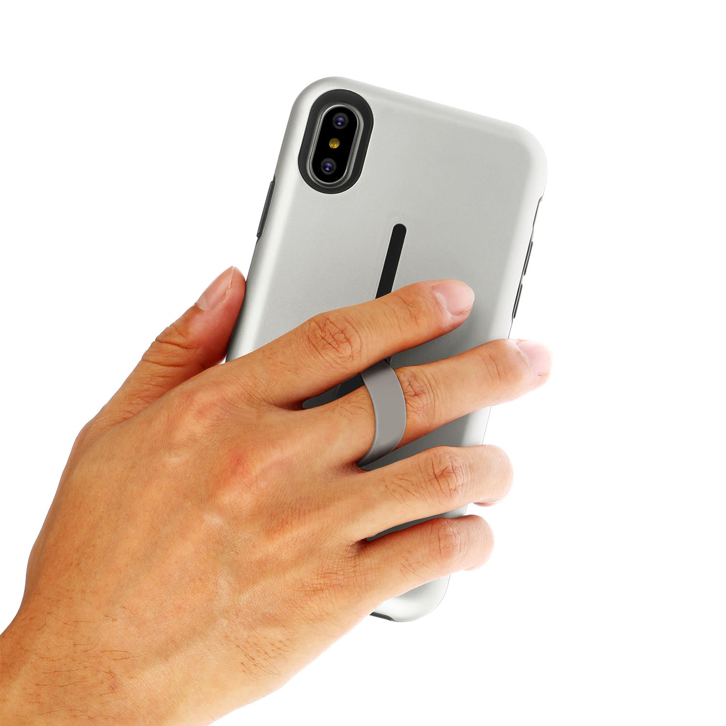 Finger Strap Phone Case for iPhone X Drop-protection Finger Ring Rugged Phone Case with Kickstand Dual Layer Case