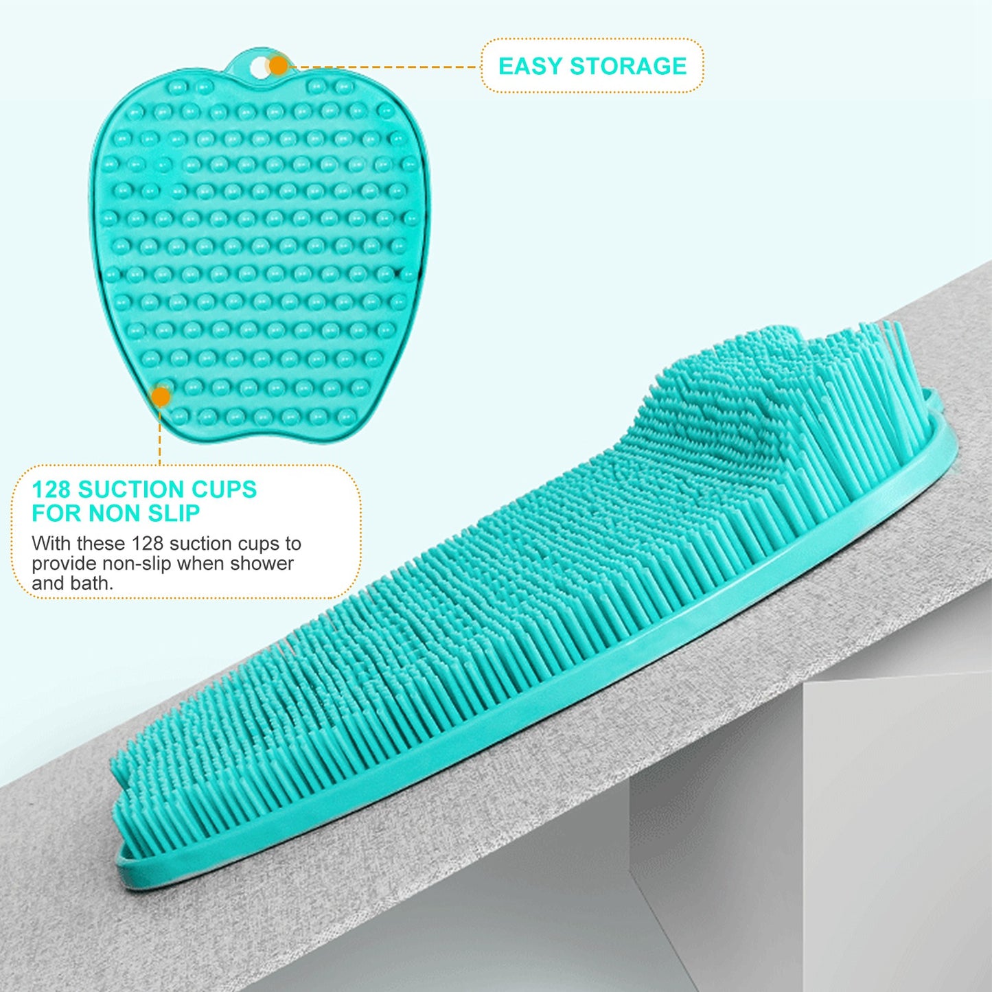 Shower Foot Scrubber Foot Massager Exfoliation Cleaner Mat Improve Foot Circulation Scrubber Foot Pain Relief Mat w/ Anti-slip Suction Cups