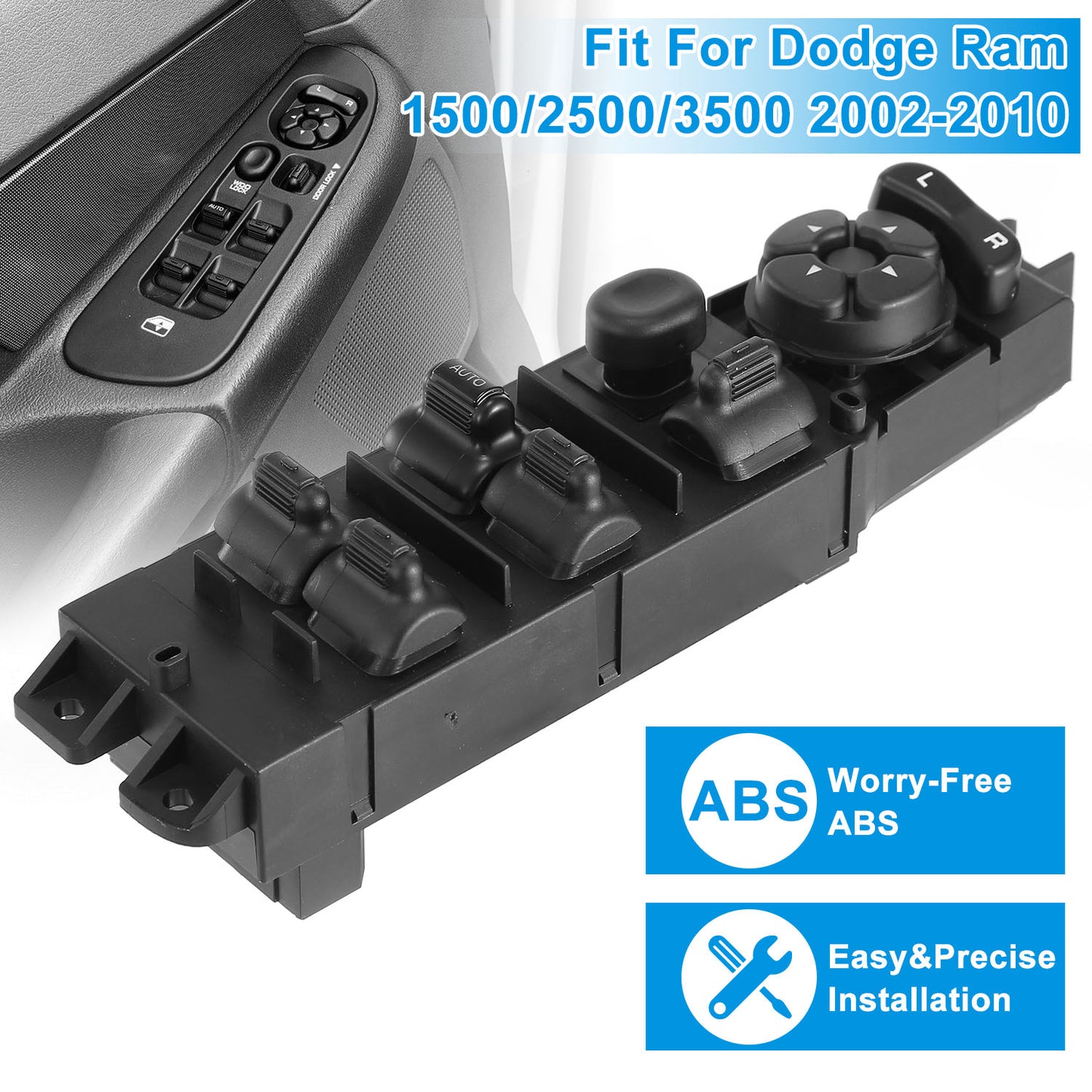 Electric Master Power Window Switch Driver Side Fit for 2002-2010 Dodge Ram 56049805AB 68171680AA