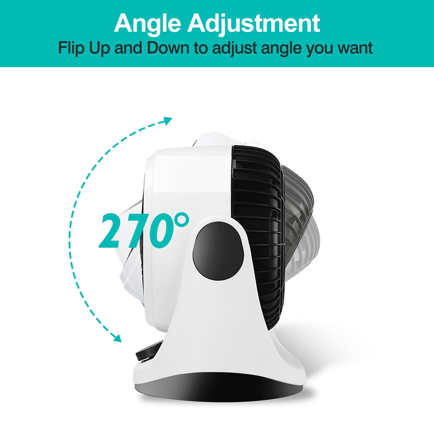 Table Desktop Fan Air Circulator Office Fan with 2 Speeds 270¡ Adjustable Head USB Plug Play for Room Office Kitchen Office