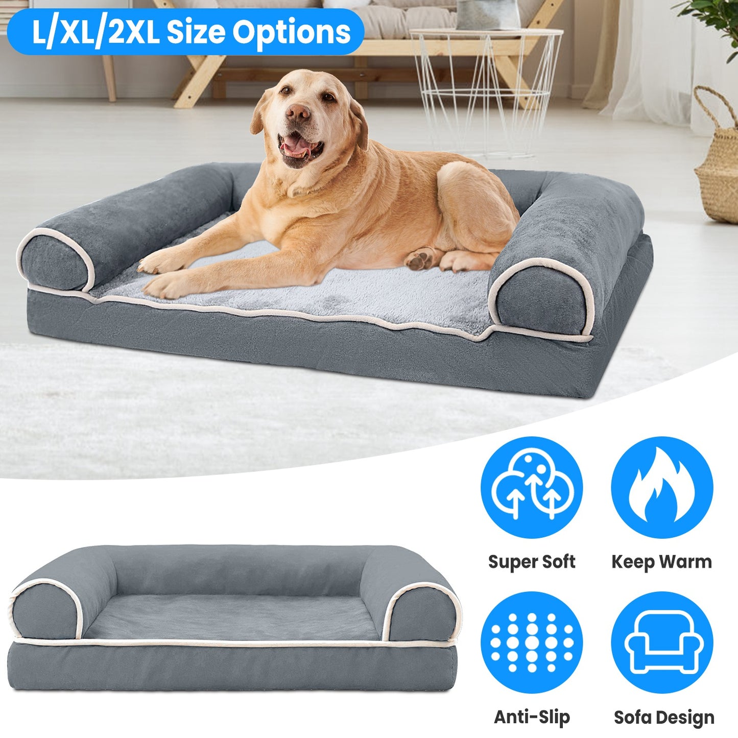 Dog Bed Pet Bed Sofa Dog Couch Pet Cushion Carpet Mattress with Washable and Removable Cover for Medium Large Dogs