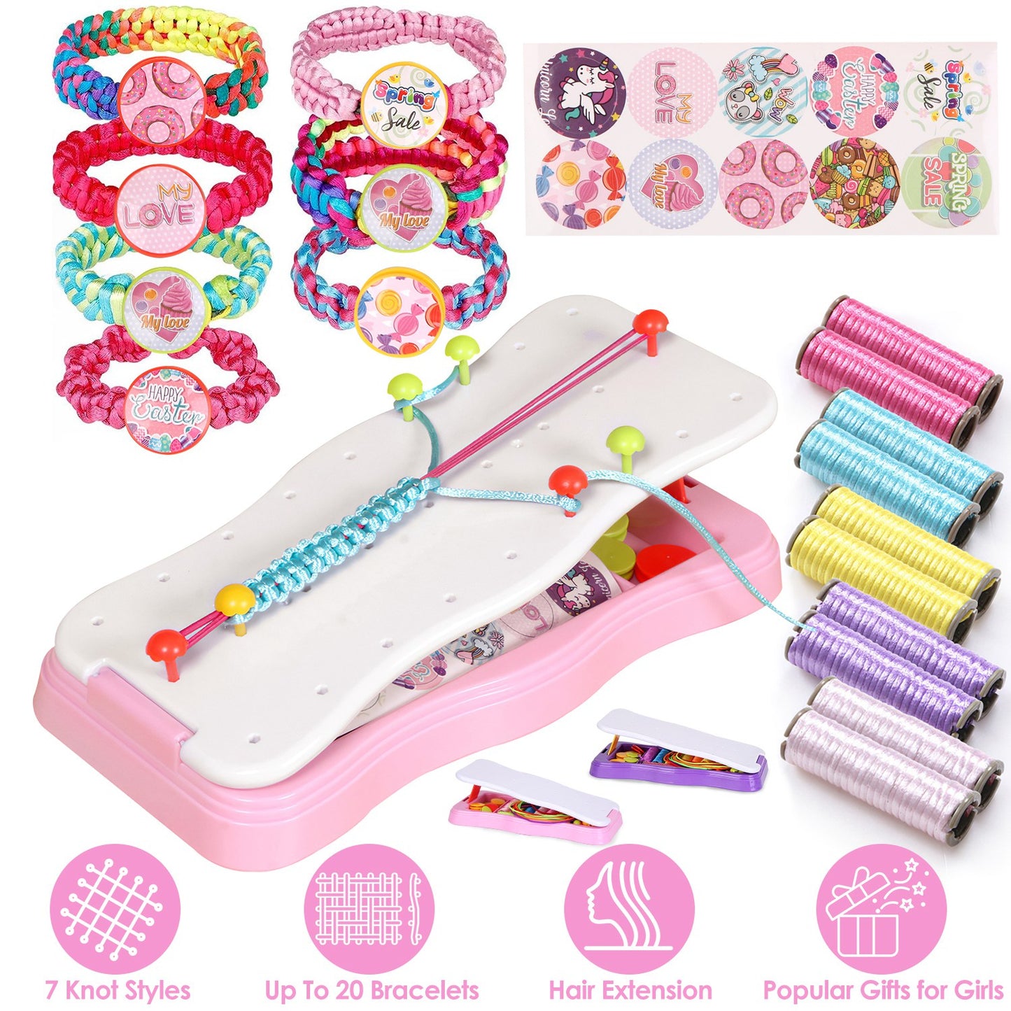 Bracelet Making Kit DIY Arts and Crafts Toys Kids Travel Activity Set Birthday Gifts For 6 7 8 9 10 11 12 Year Old Girls