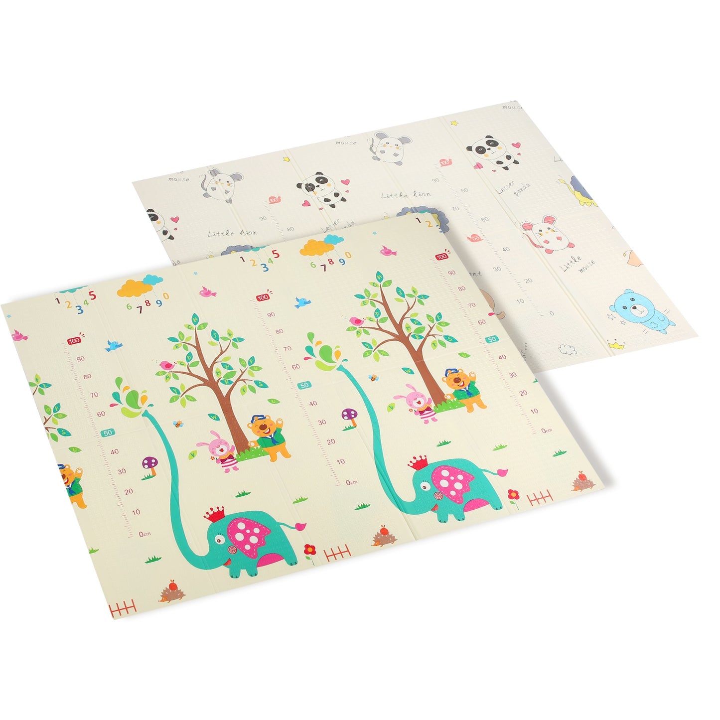 5.9x6.5FT Foldable Baby Play Mat Extra Large Waterproof Activity Playmat For Floor With Carrying Bag Reversible Foam Baby Mat For Babies Toddlers Infa