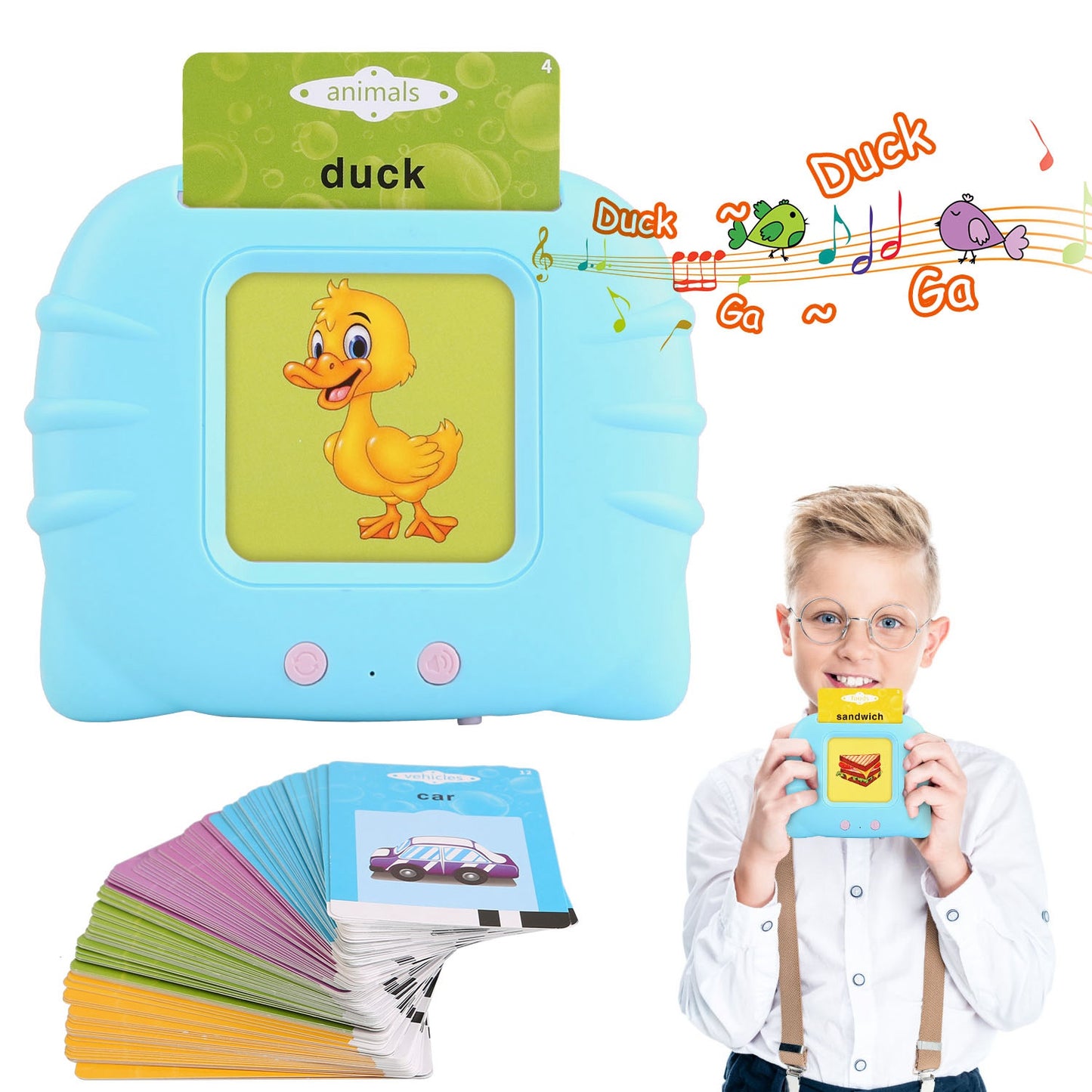 224 Words Kid Flash Talking Cards 112 Card Electronic Cognitive Audio Toddler Reading Machine Animal Shape Color Repeated Learning Cards English For C